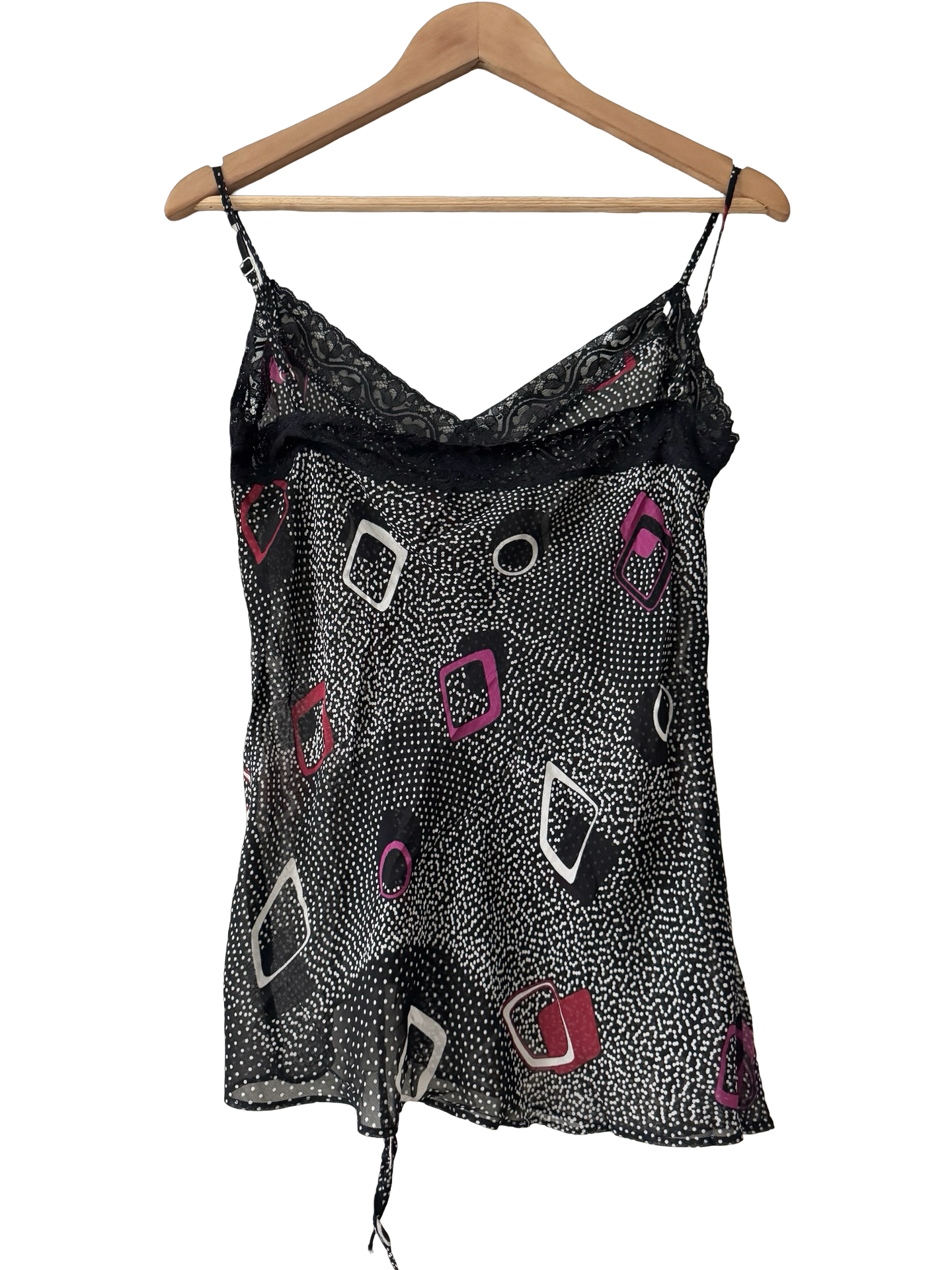 Vintage Y2K Disco Dot Lace Cami (M)