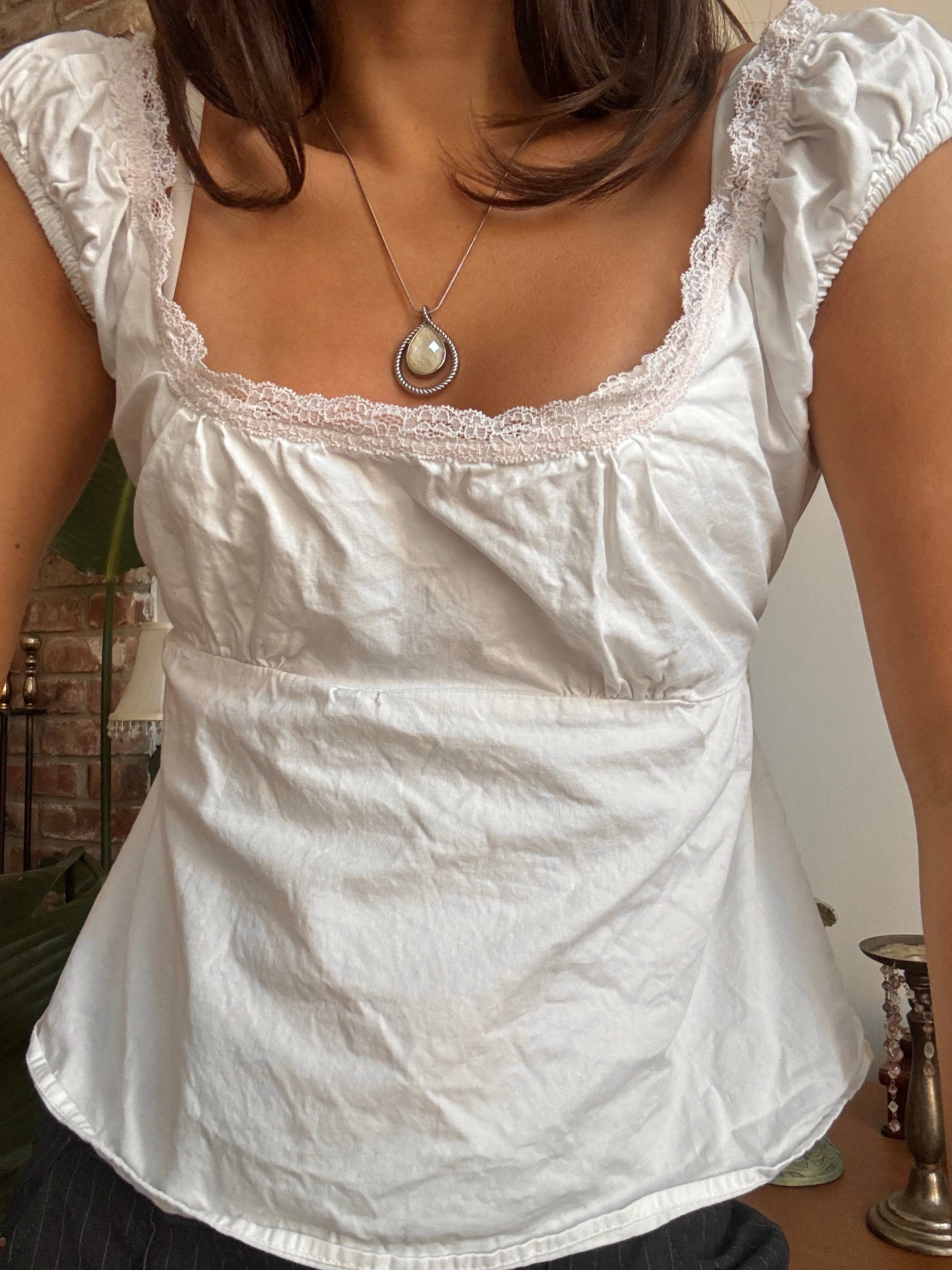 Vintage Y2K Moonlit Pearl Teardrop Necklace