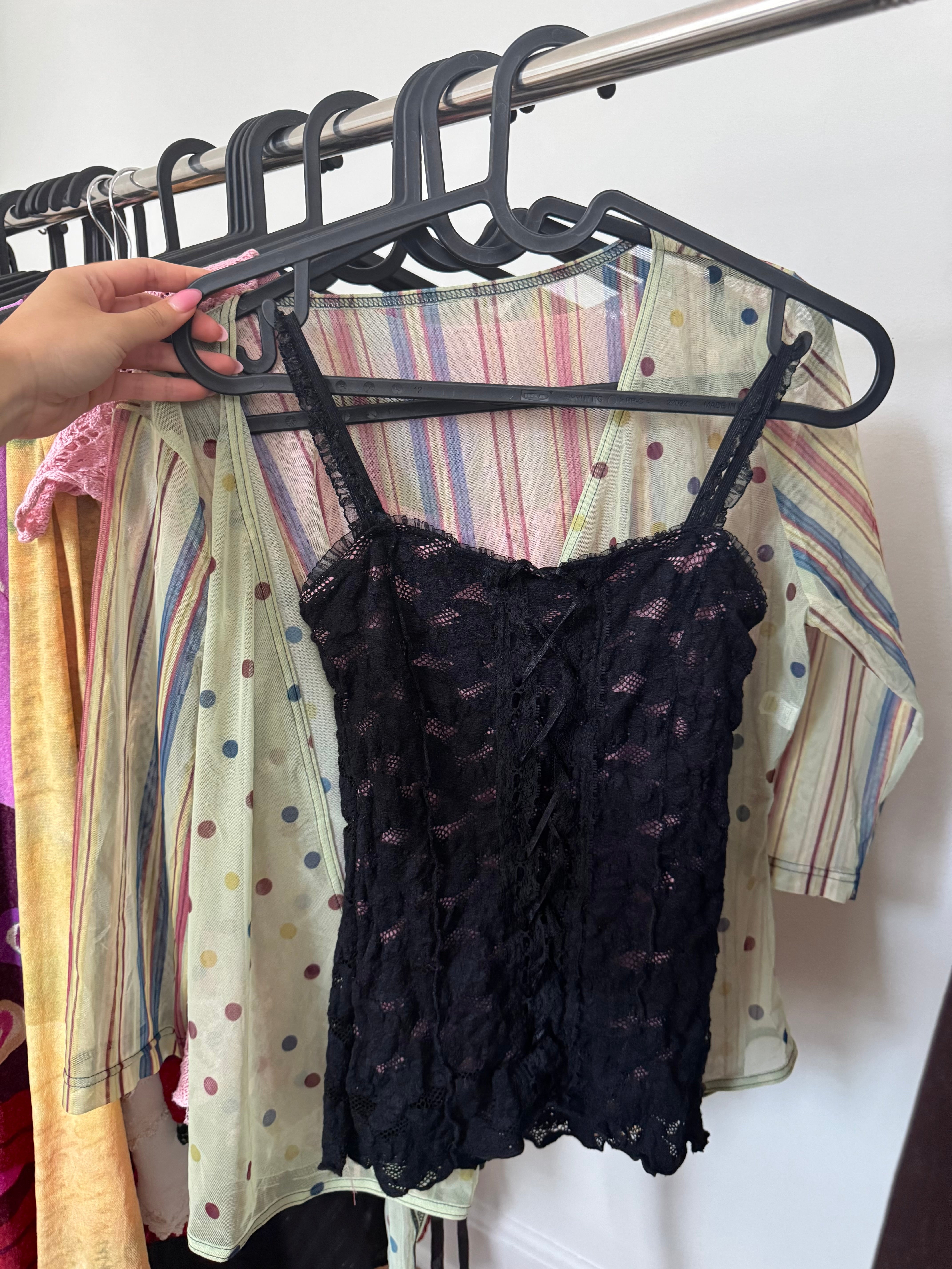 Vintage 90s Dainty Lace Up Cami (XS)