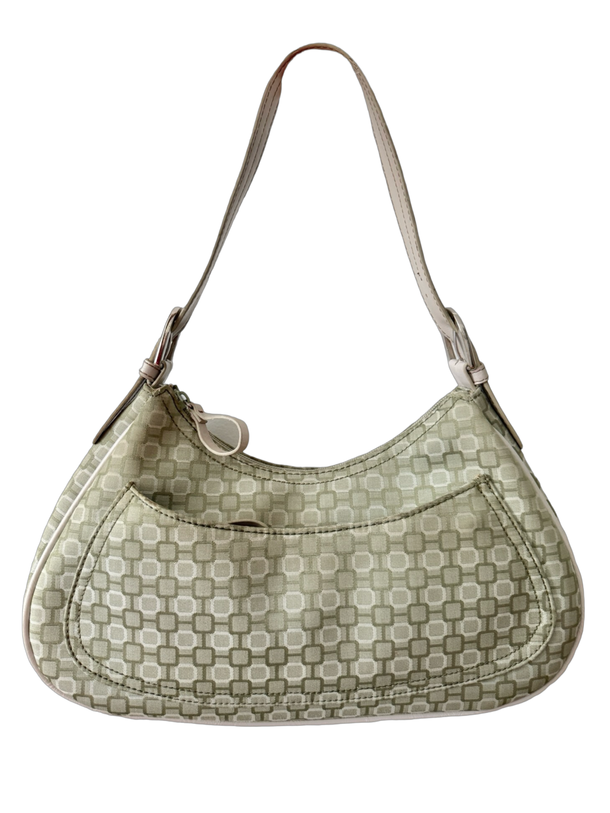 Vintage 90s Matcha Geometric Shoulder Bag