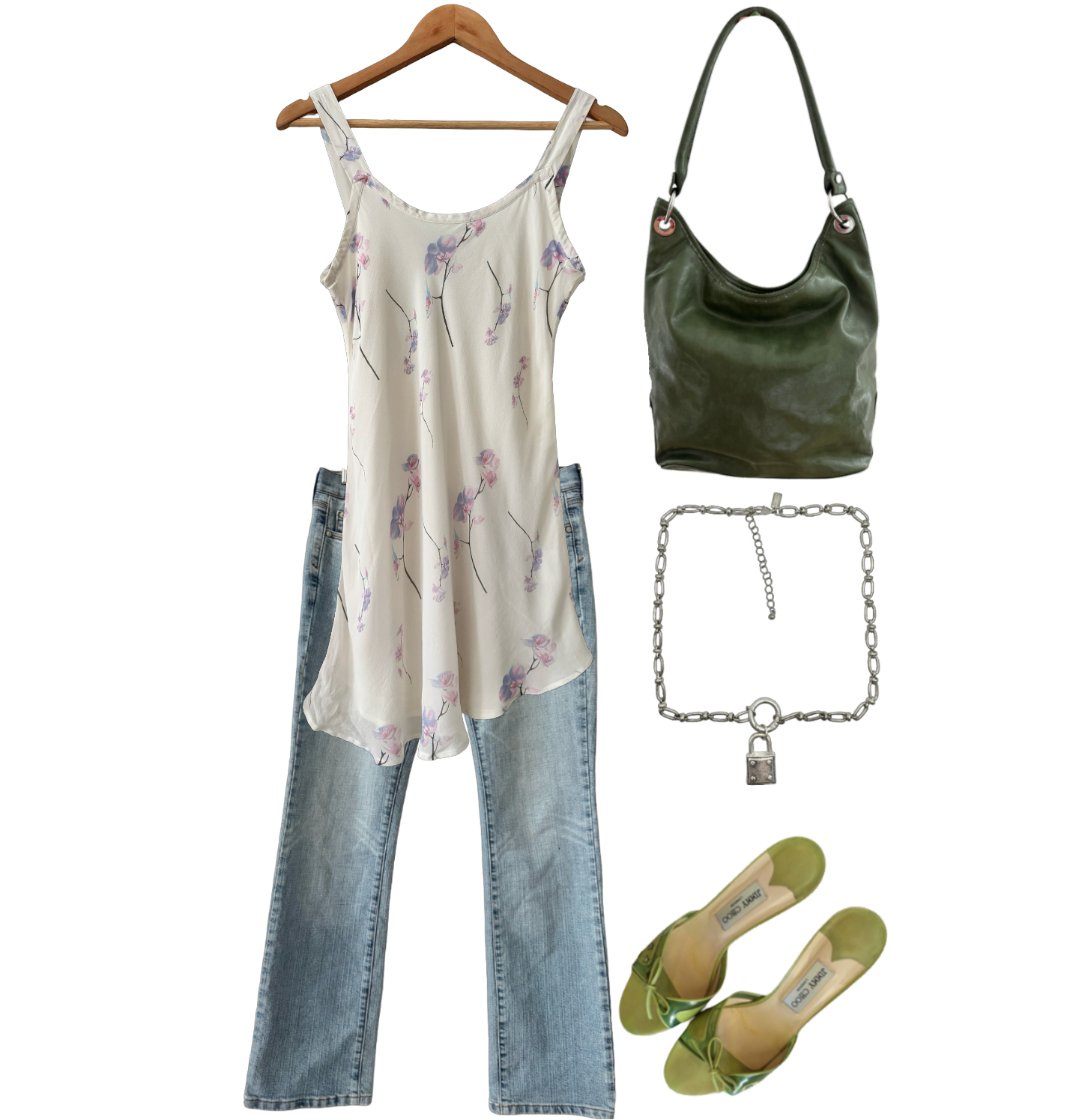 Vintage Y2K Cherry Blossom Longline Mini Slip (M)