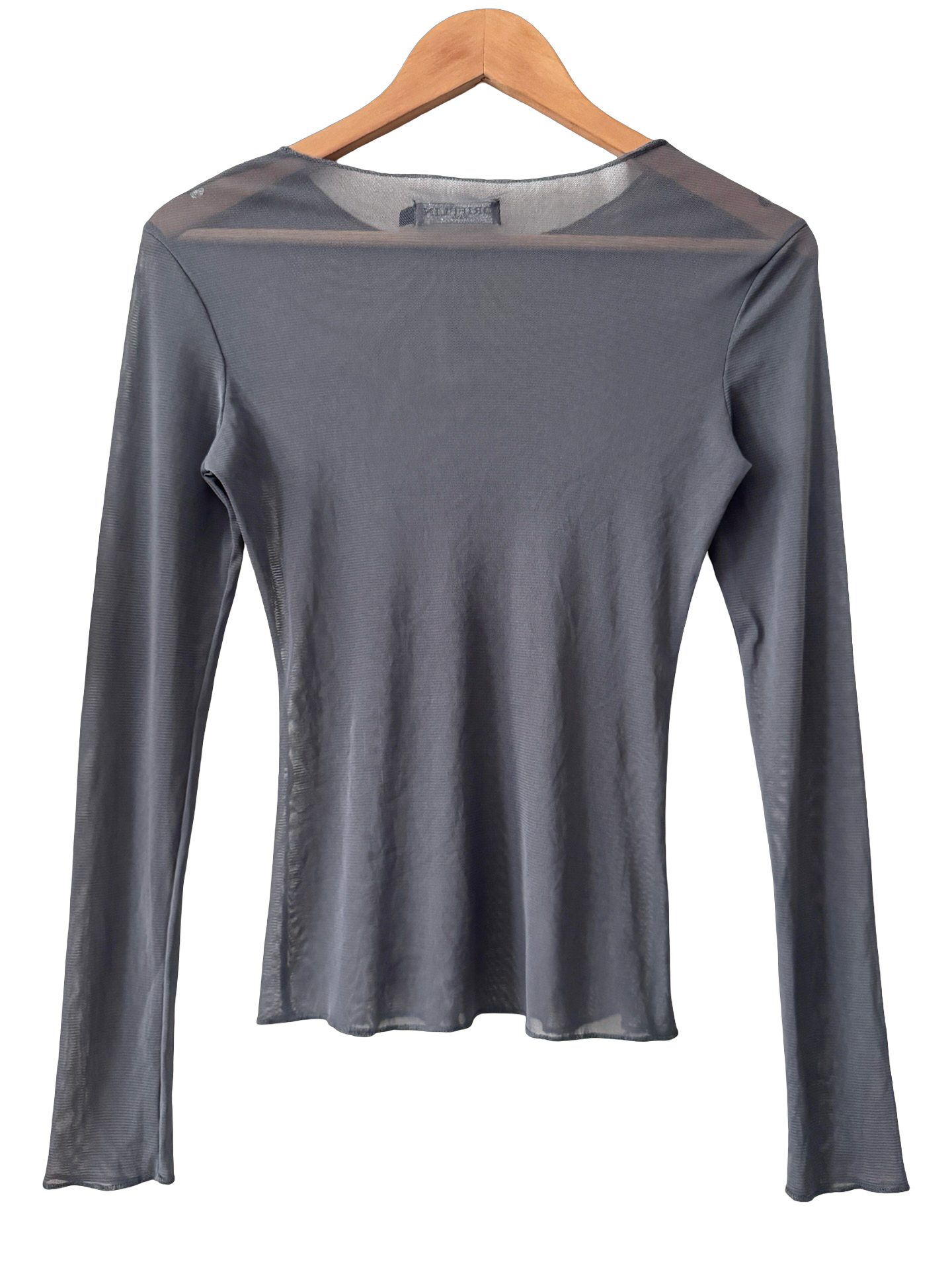 Vintage 90s Paris Smoke Gauze Long Sleeve Top (S/M)