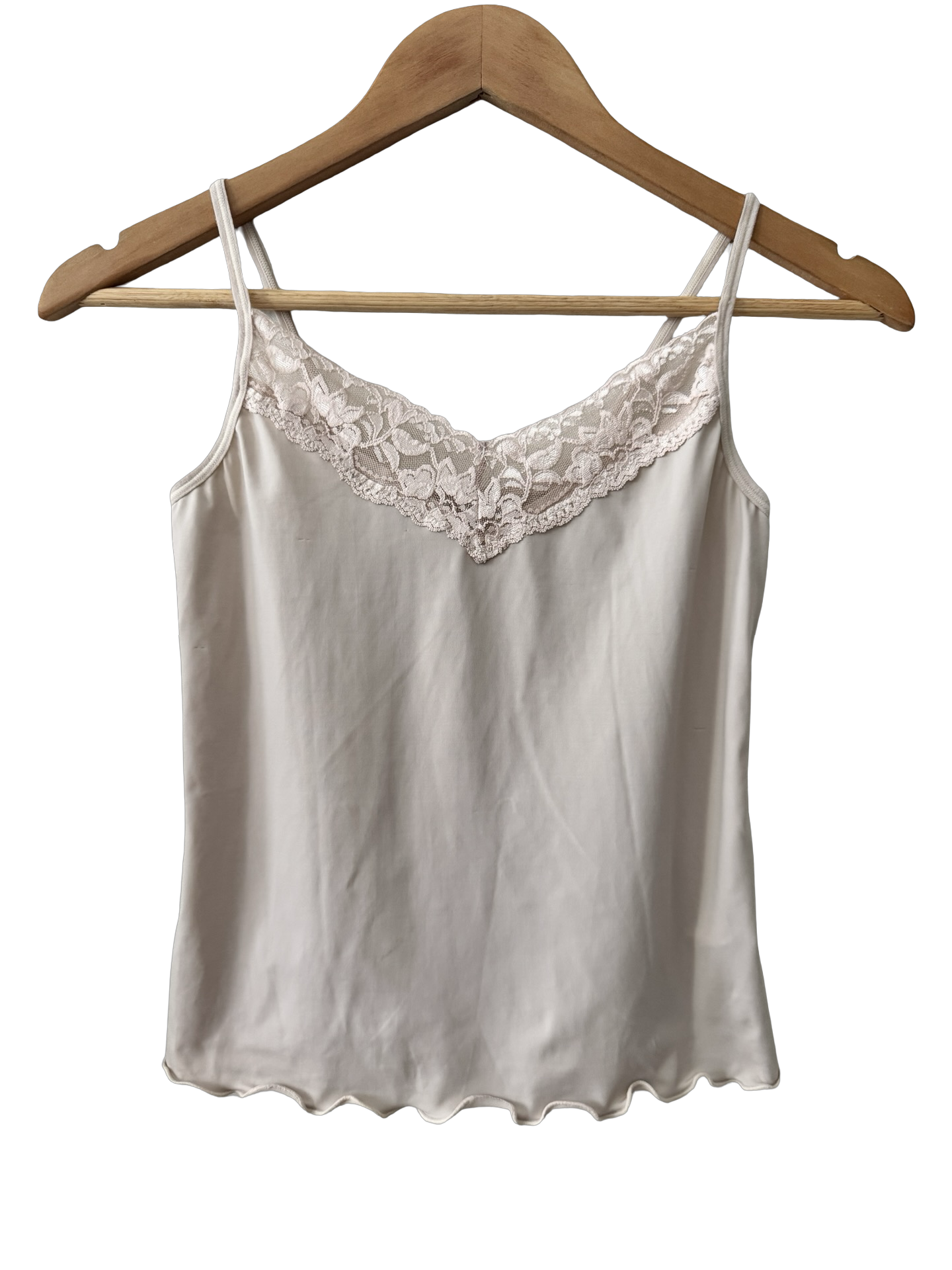 Vintage Y2K Blush Lace Trim Cami (XS/S)