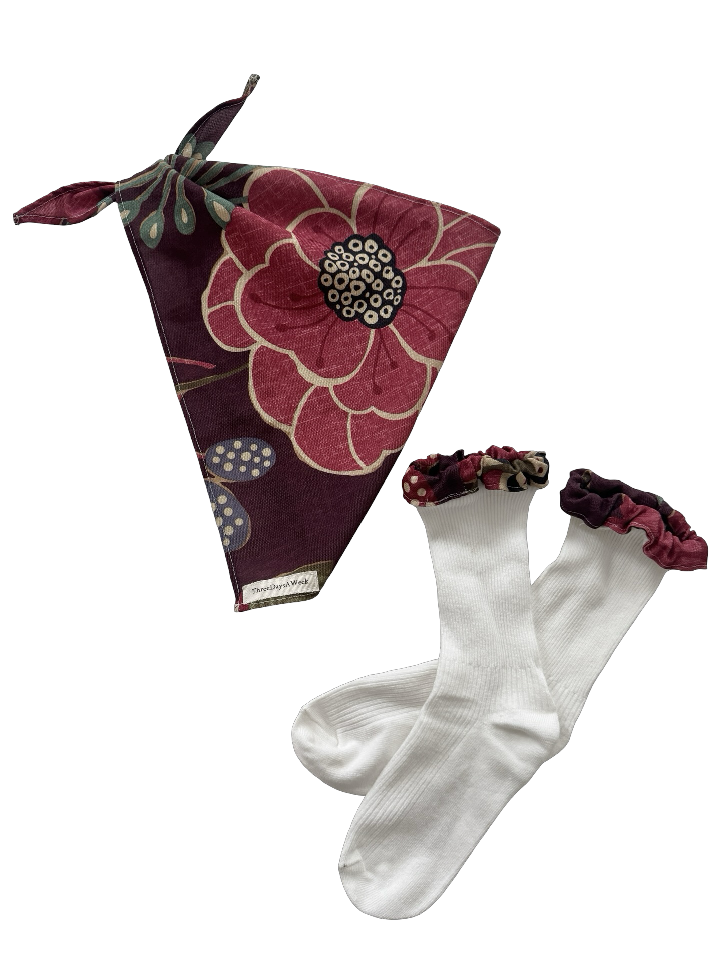 Ruby Bloom Scarf & Matching Socks Set