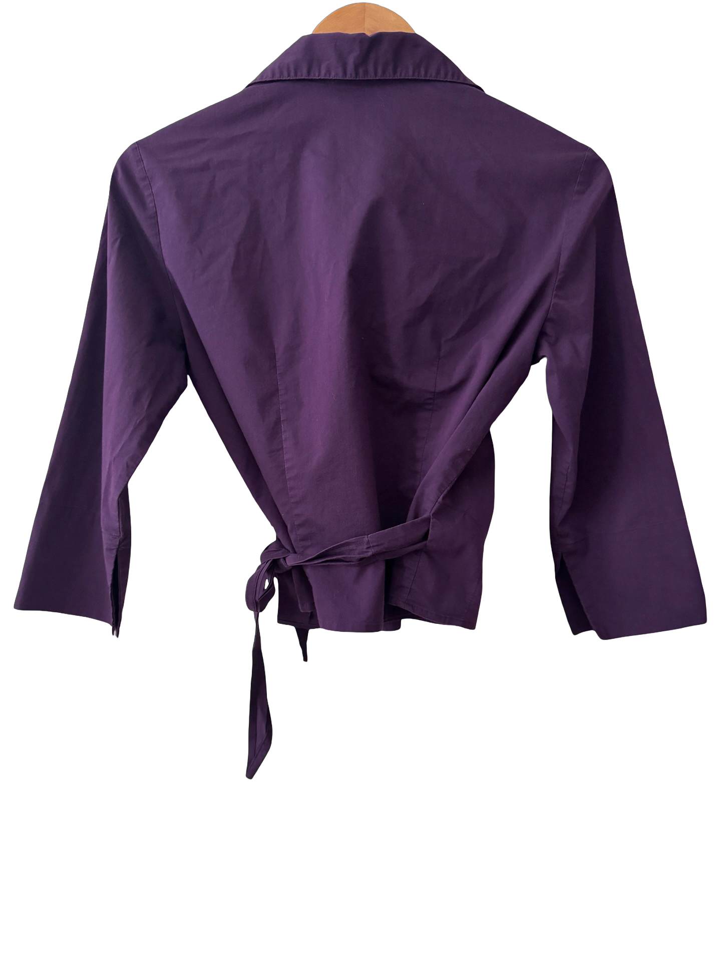 Vintage Y2K Eggplant Wrap Blouse (S/M)