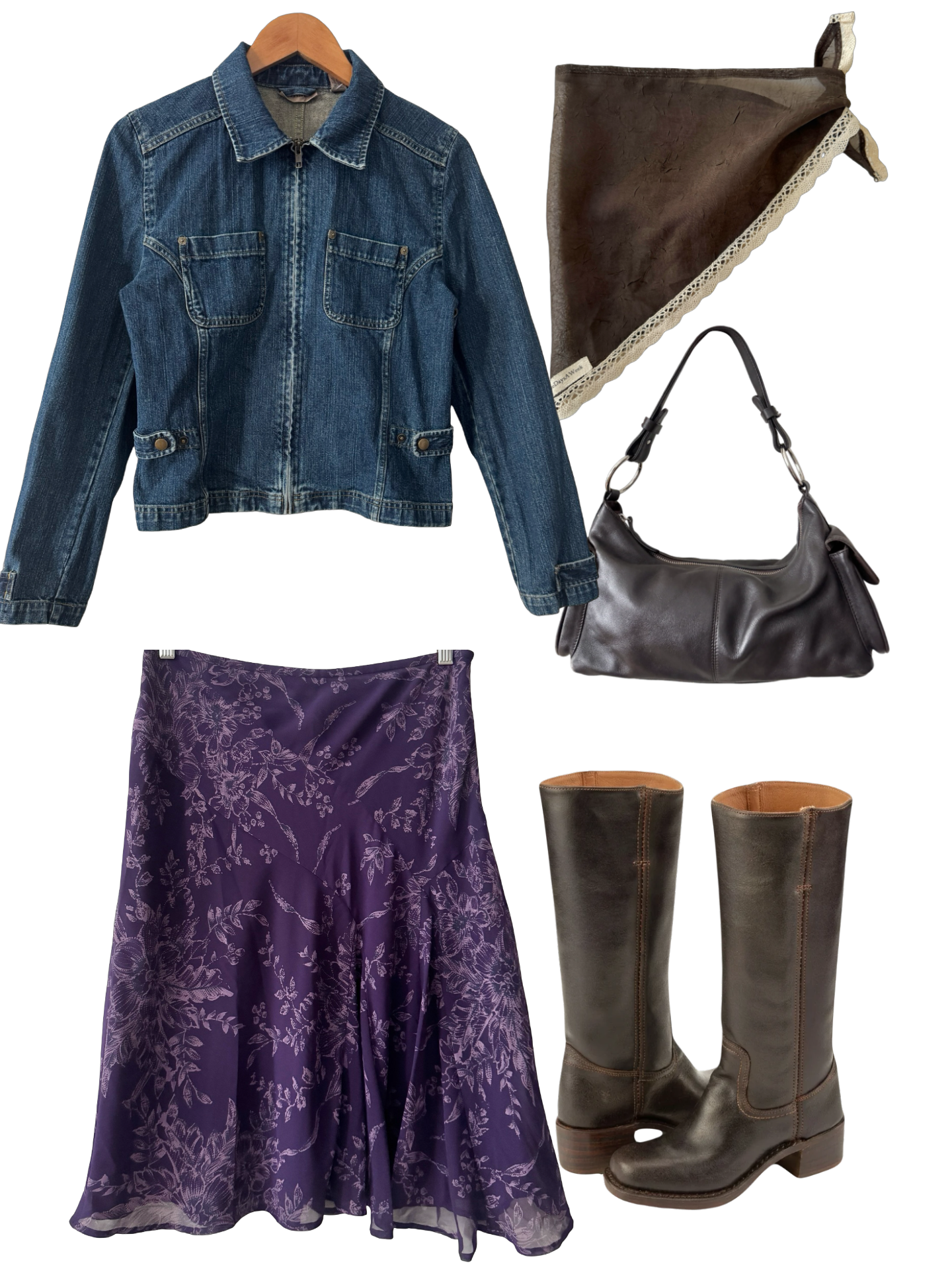 Vintage Y2K City Violet Midi Skirt (S/M)