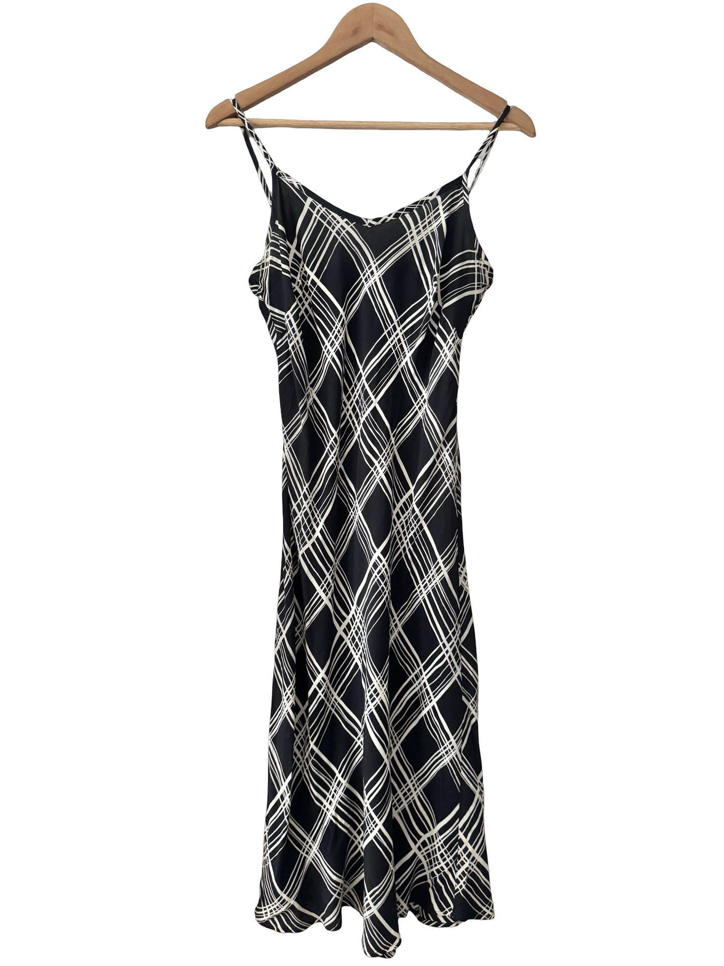 Vintage 90s Midnight Sketch Slip Dress (S/M)