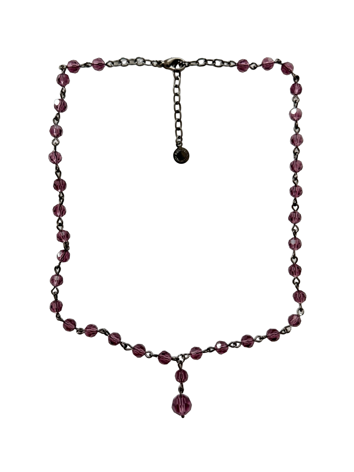 Vintage Y2K Plum Crystal Drop Choker