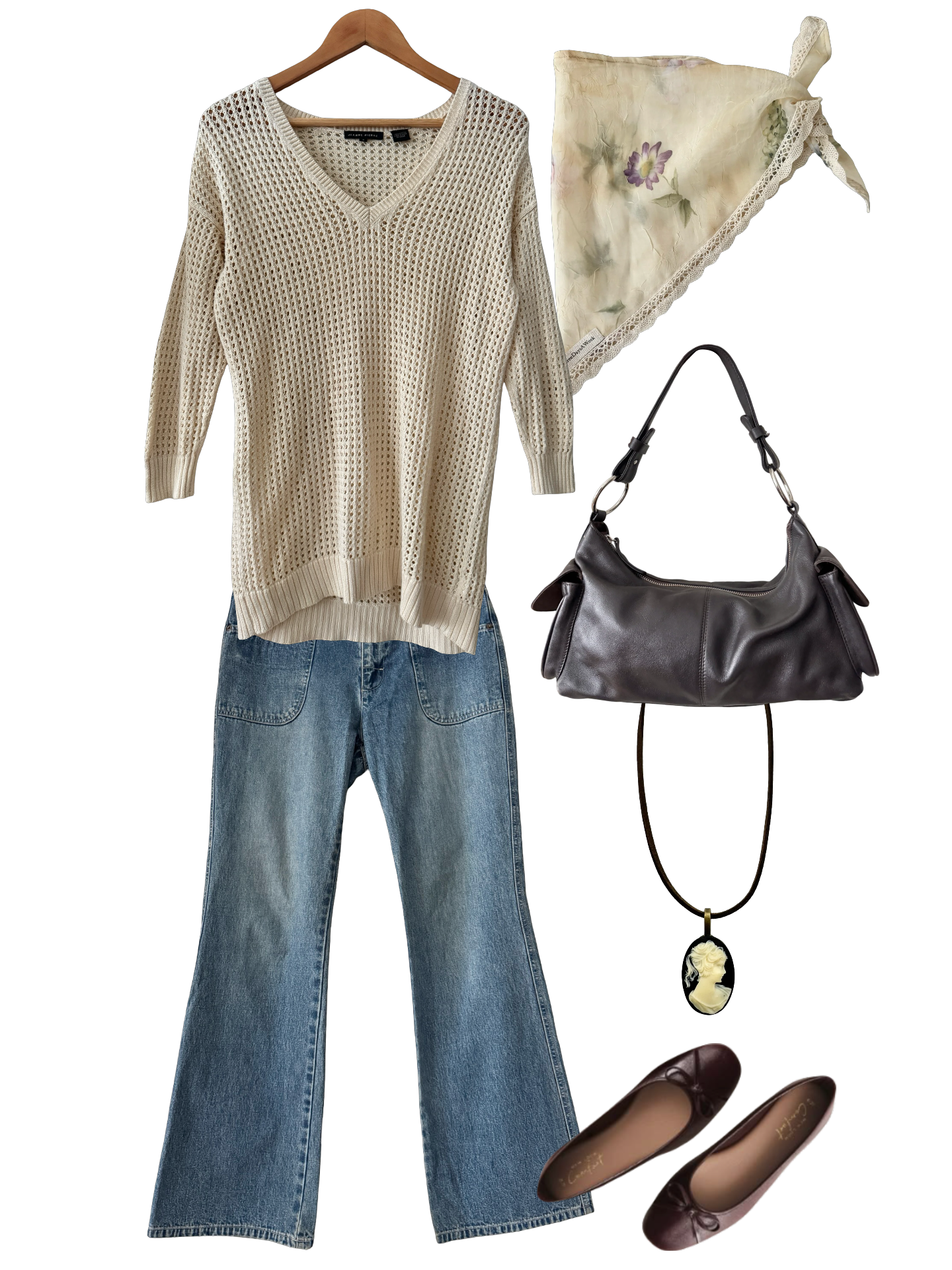 Vintage 90s Barely-There Cream Open Knit (M)