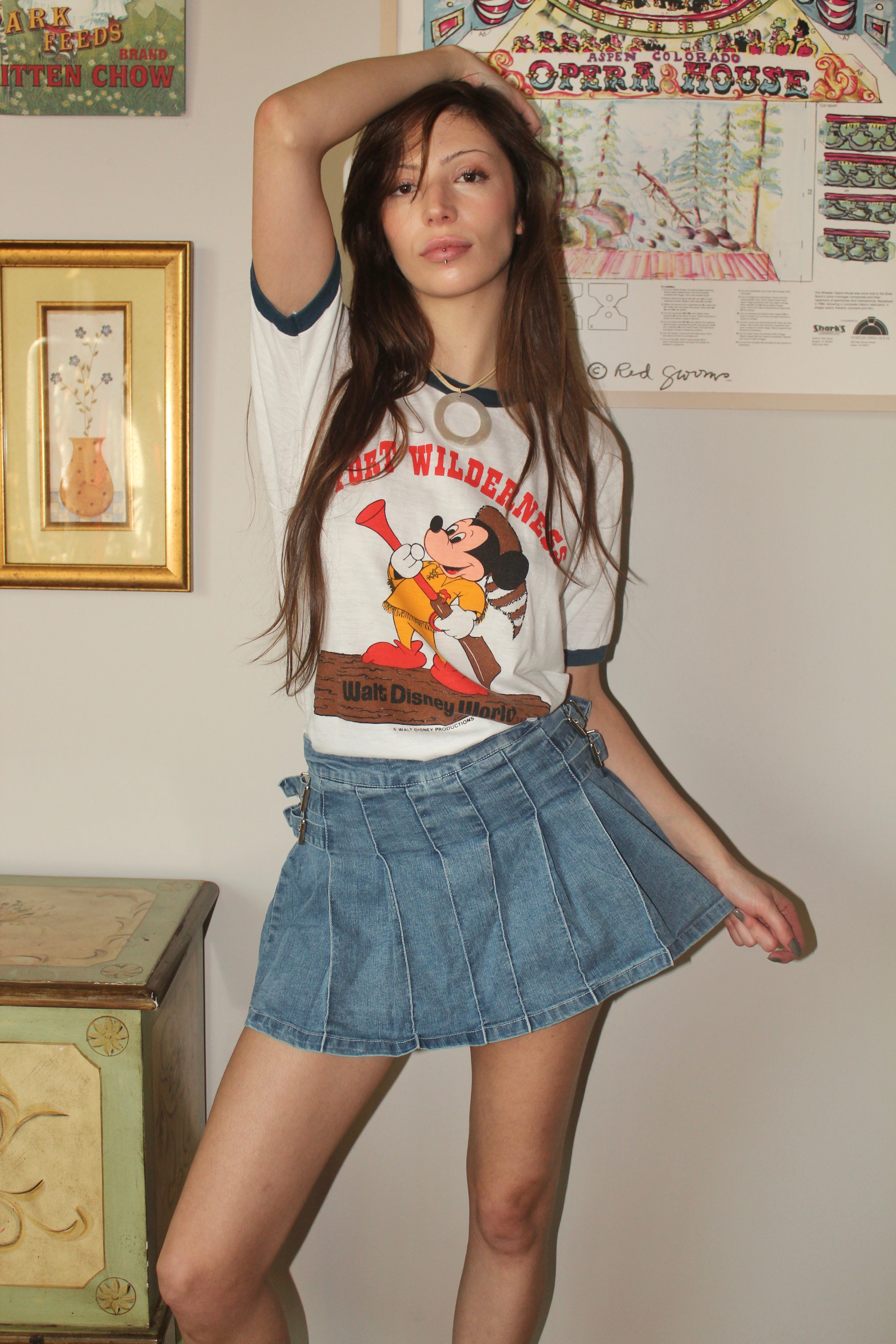 Vintage 70s Disney Graphic Ringer Tee (L)