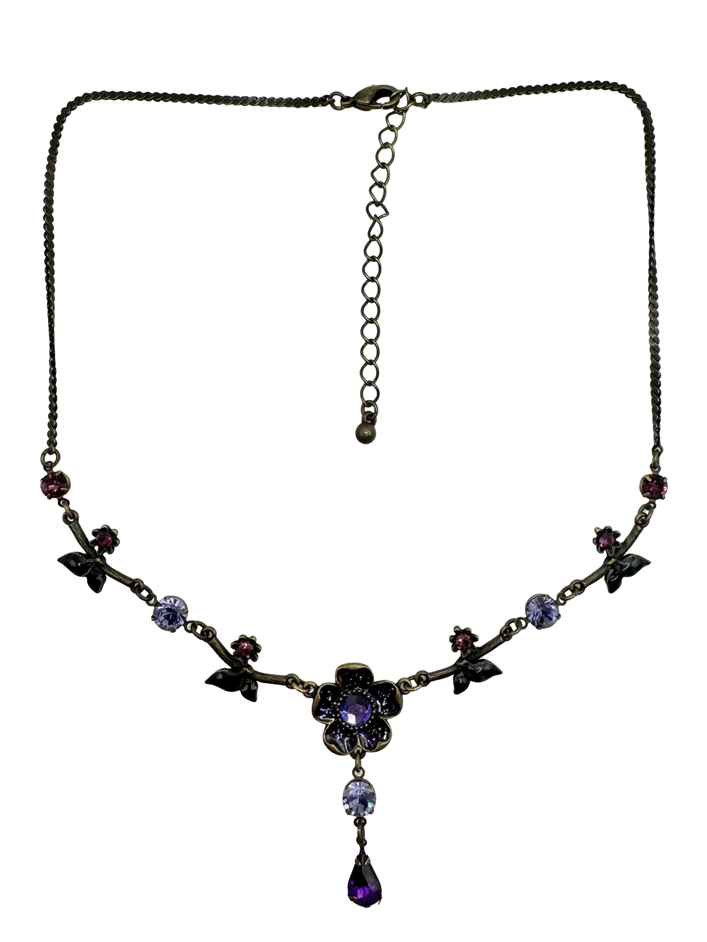 Vintage Y2K Midnight Violet Garden Necklace