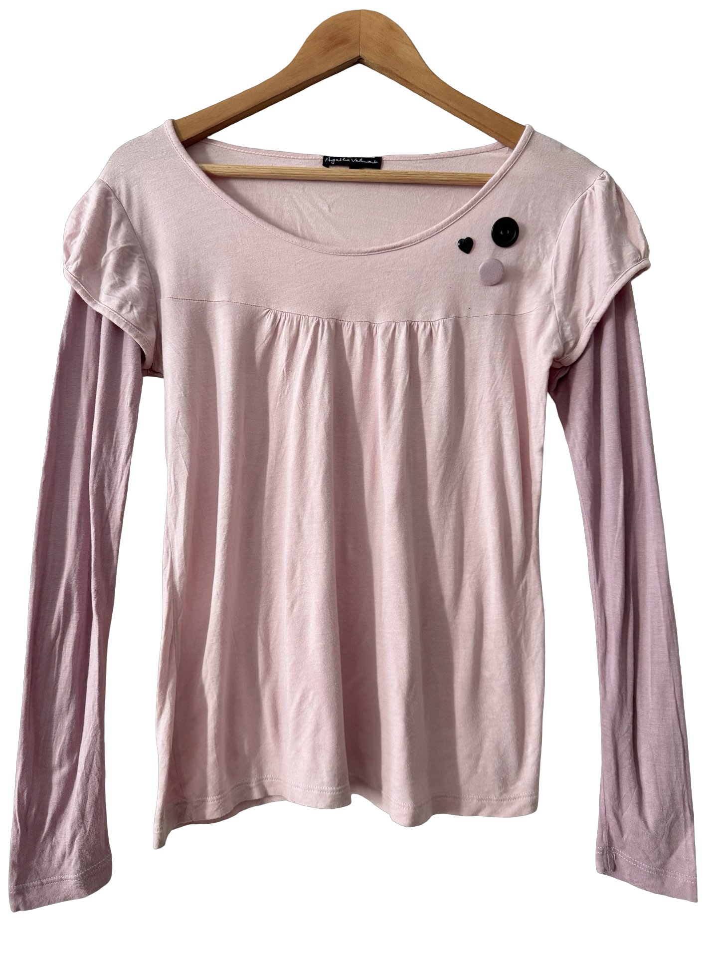 Vintage Y2K French Pink Daydream Layered Sleeve Top (M)
