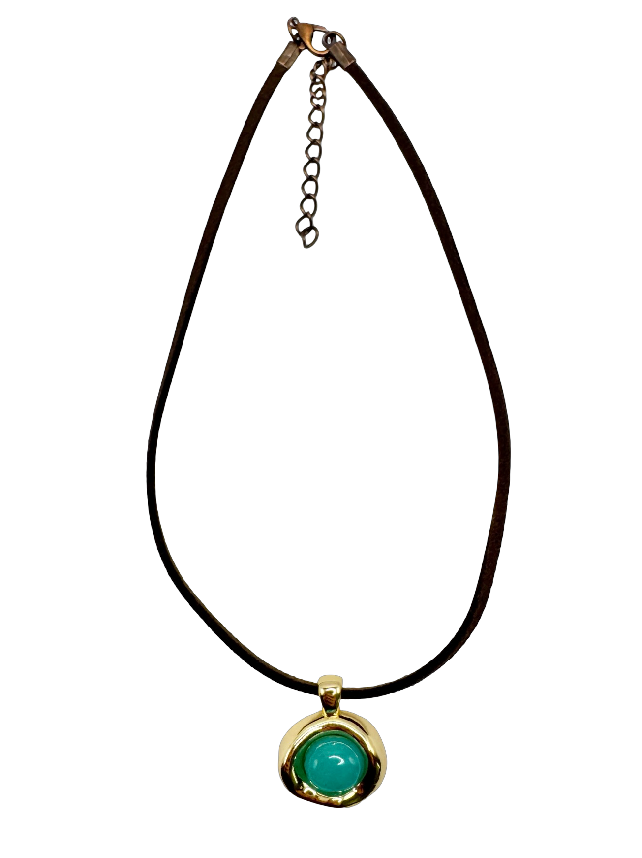 Golden Lagoon Stone Pendant Choker