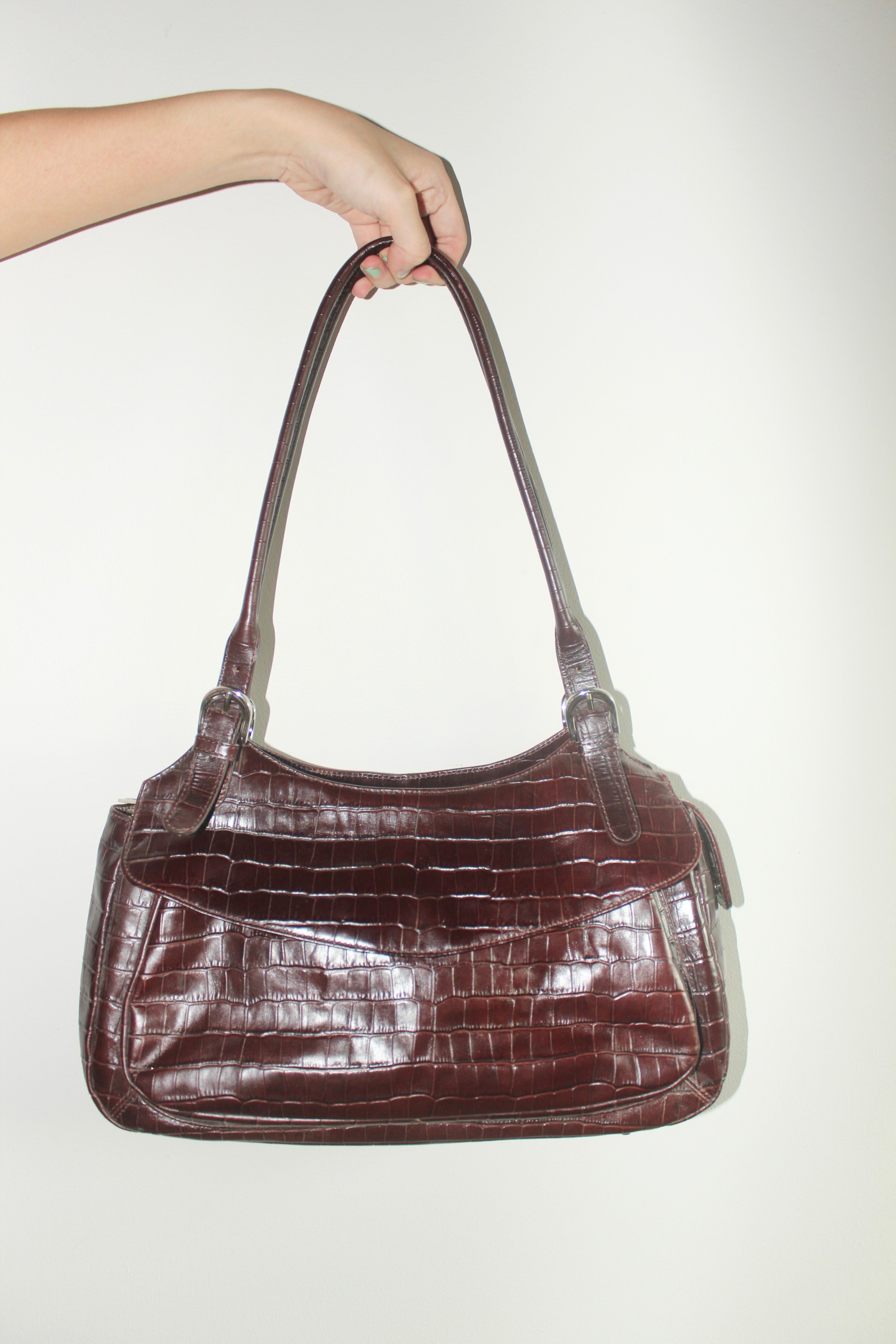 Vintage Leather Chocolate Textured Purse