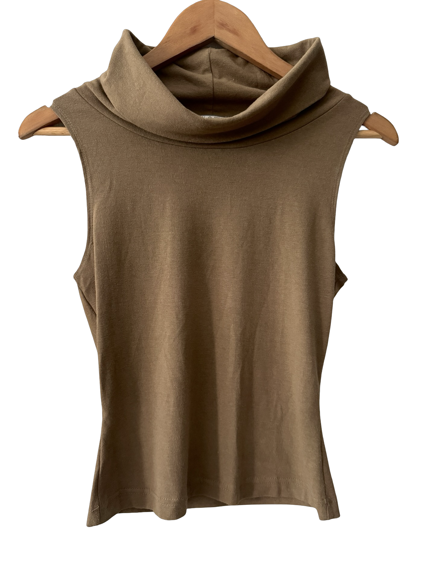 Vintage 90s XOXO Camel Sleeveless Turtleneck Top (S/M)