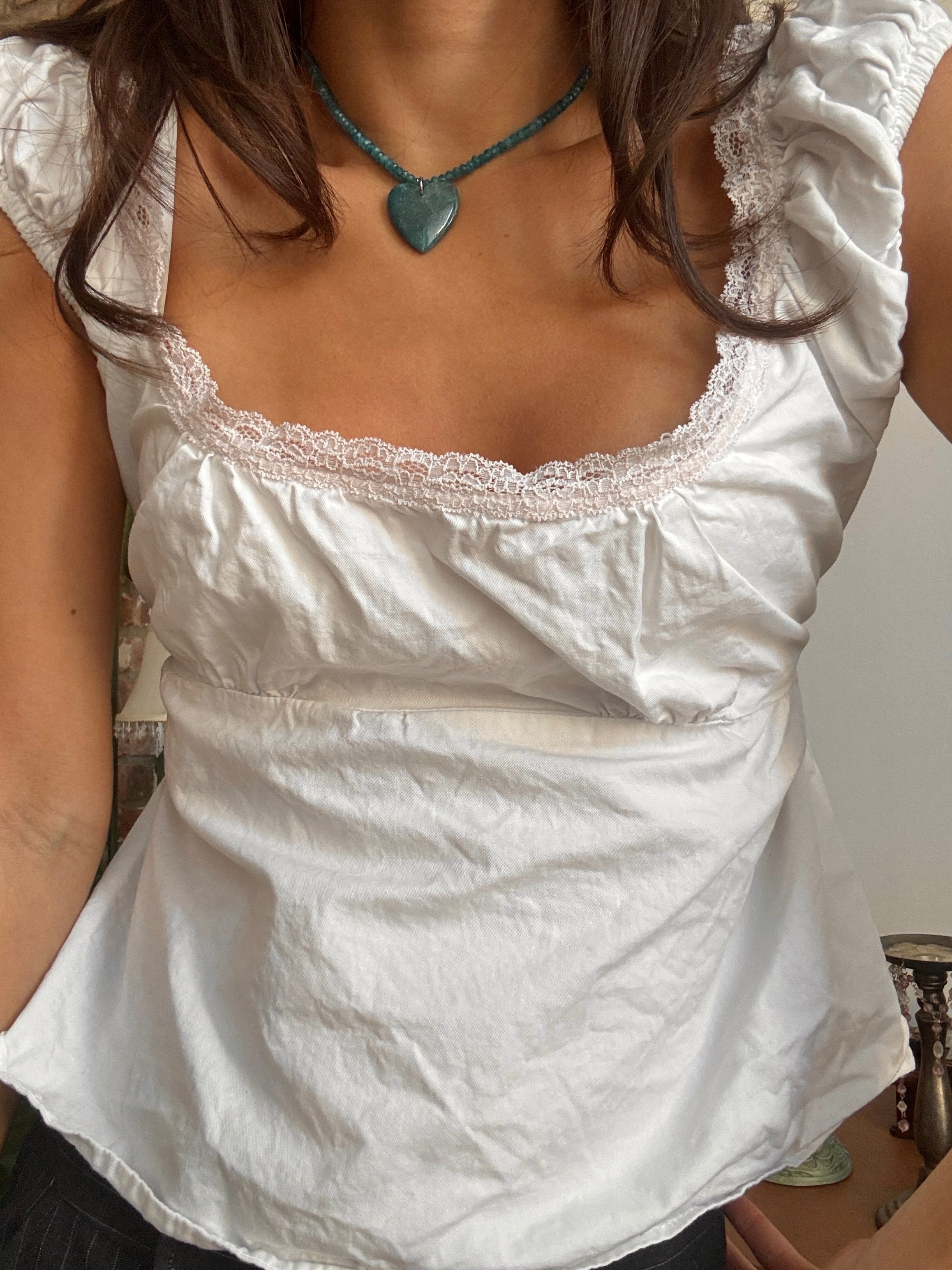 Vintage Y2K Ocean Heart Beaded Necklace