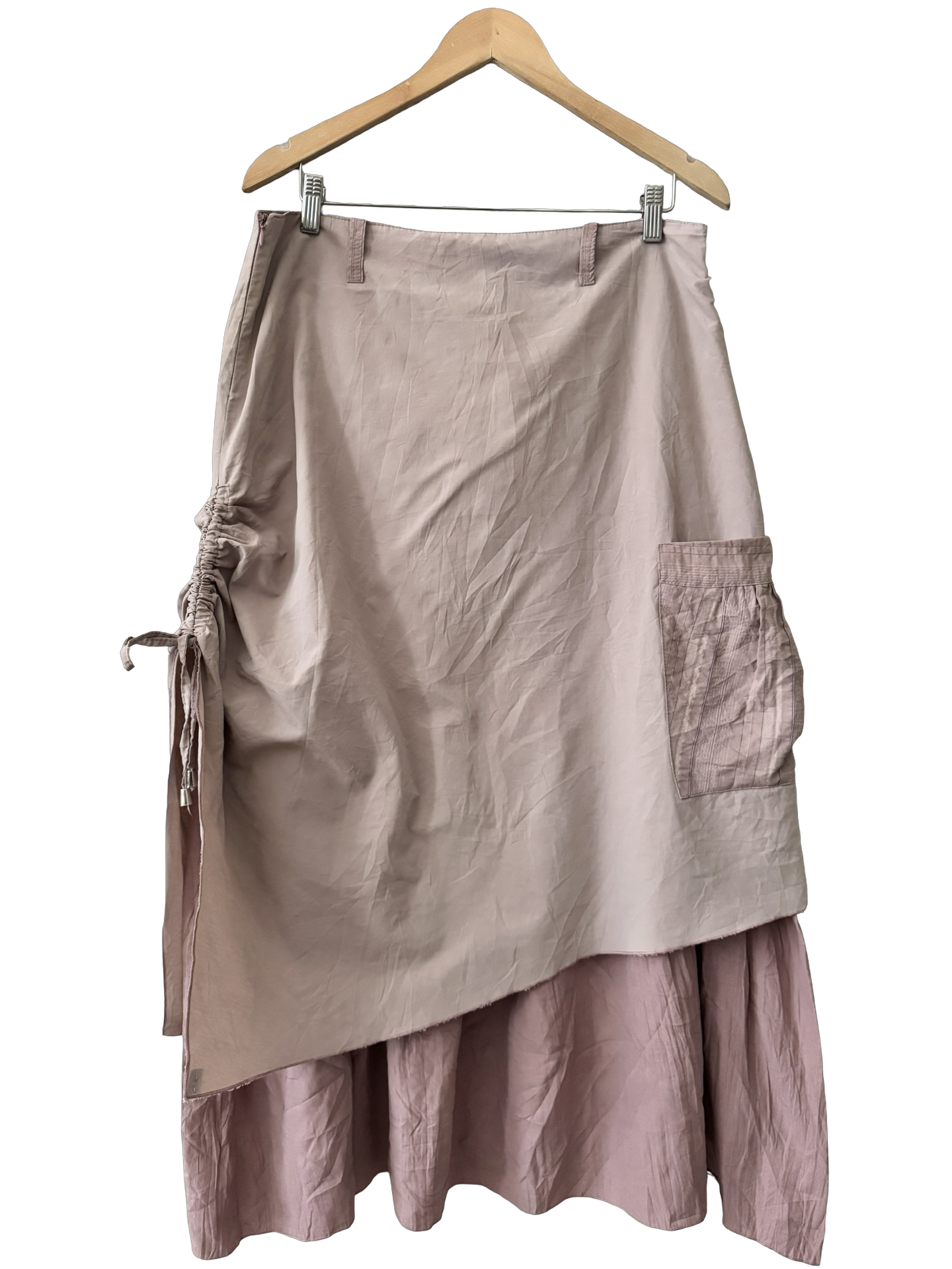 Vintage 90s European Dusty Rose Utility Midi Skirt (M-L)