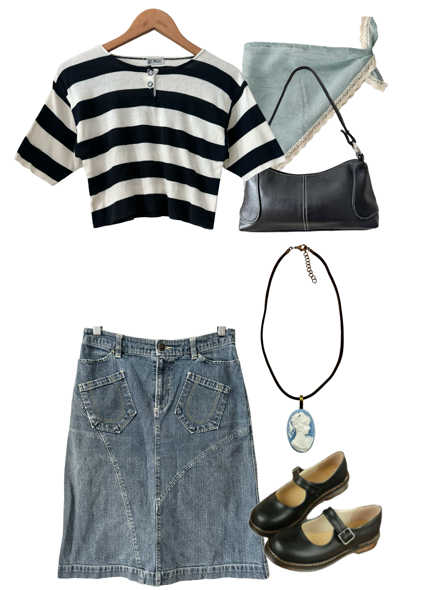 Vintage 90s Cotton Cropped Knit Top (S)