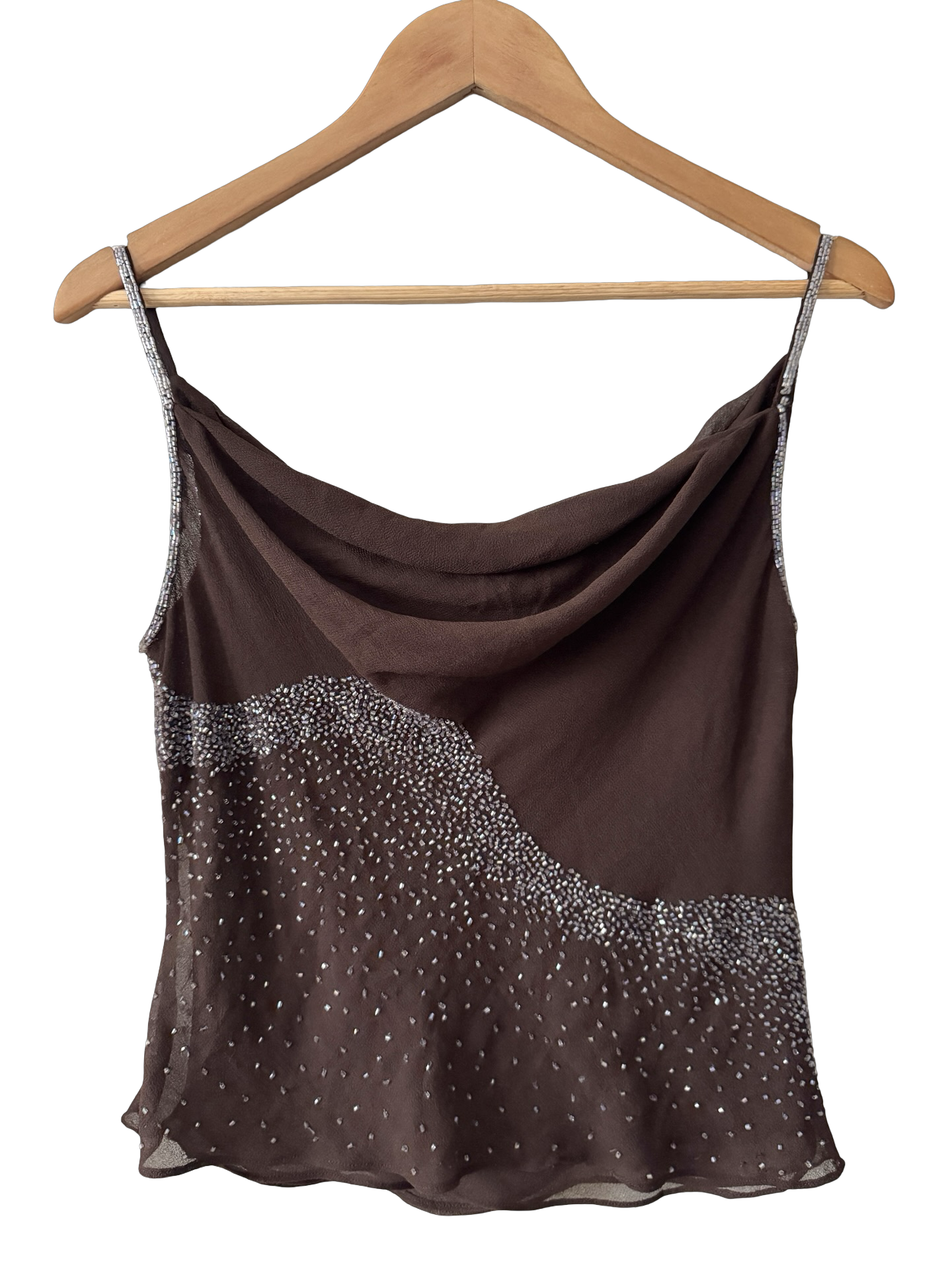 Vintage 90s Chocolate Silk Stardust Cami (M)