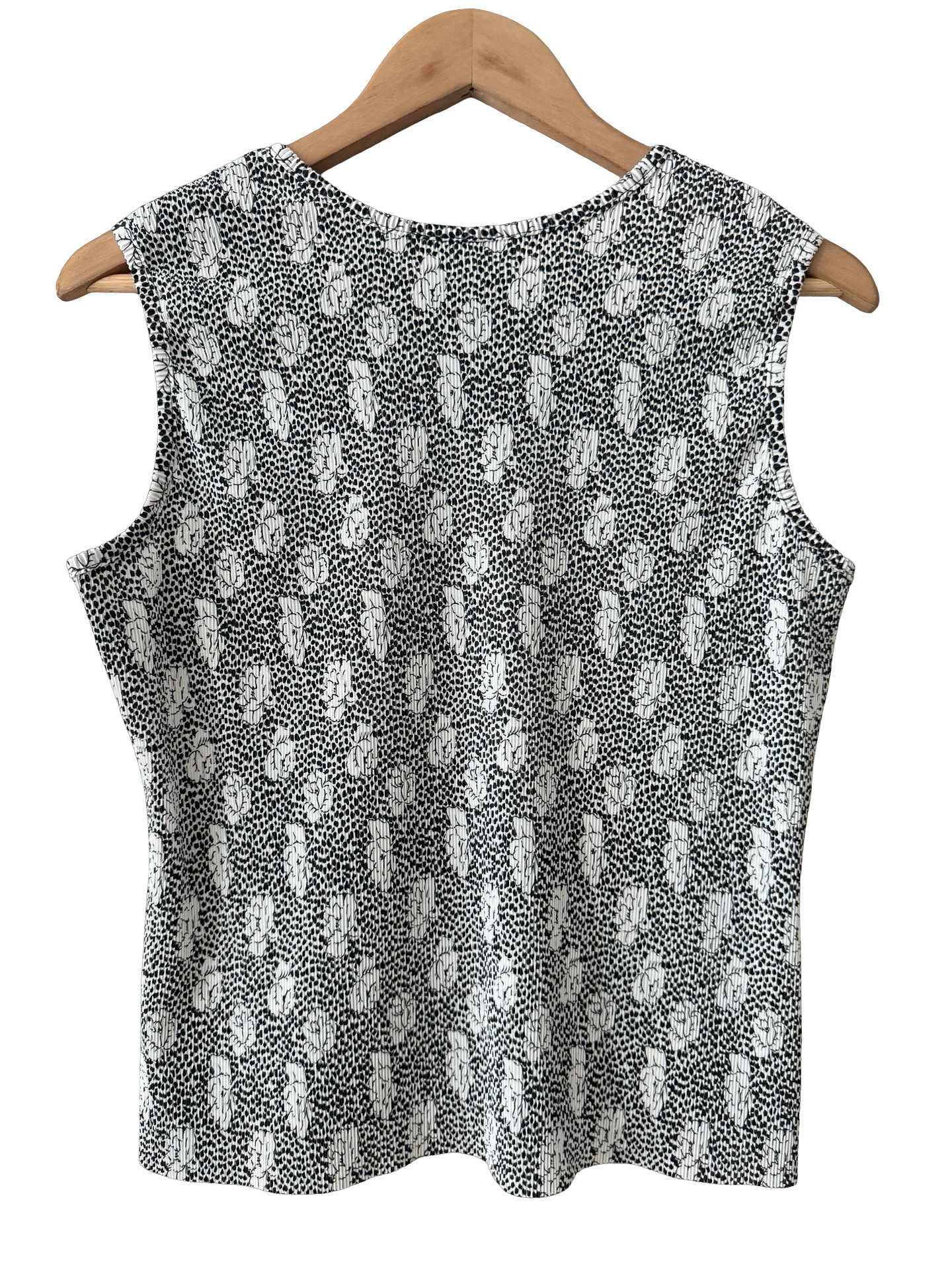 Vintage Y2K Ninety Black & White Floral Tank (L)