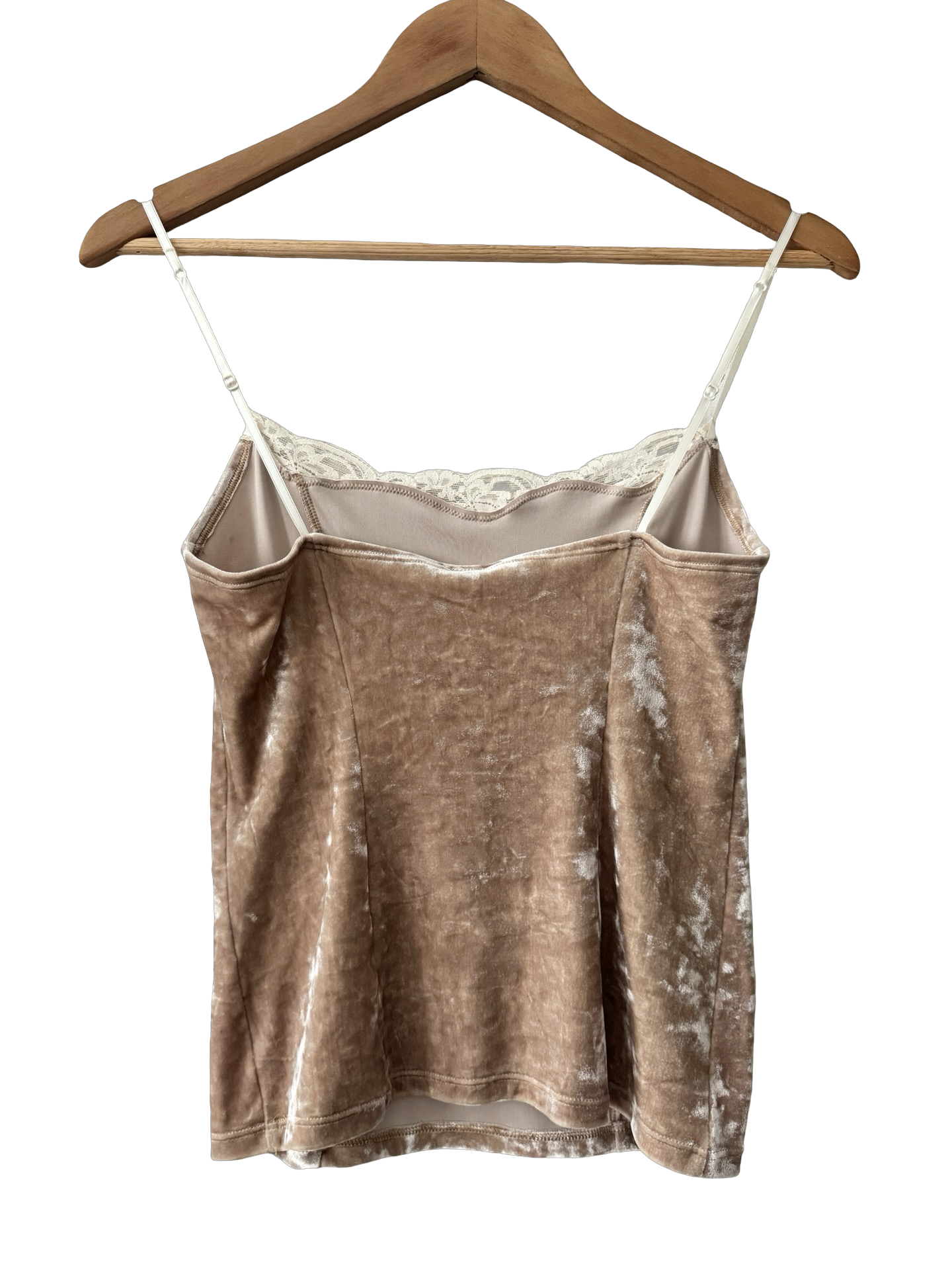 Vintage 90s Champagne Crush Velvet Lace Camisole (S)