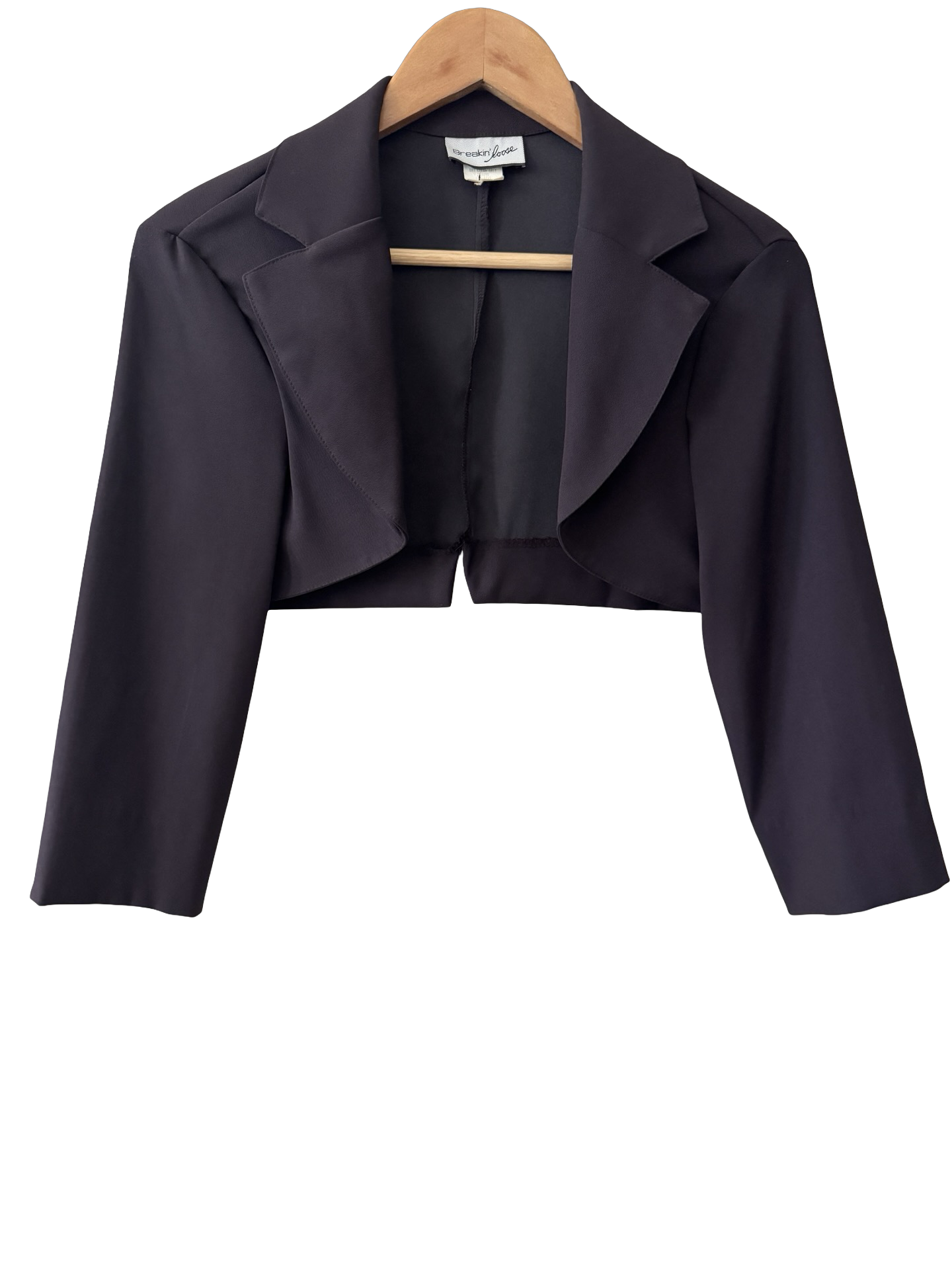 Vintage Y2K Eggplant Cropped Bolero Jacket (S)