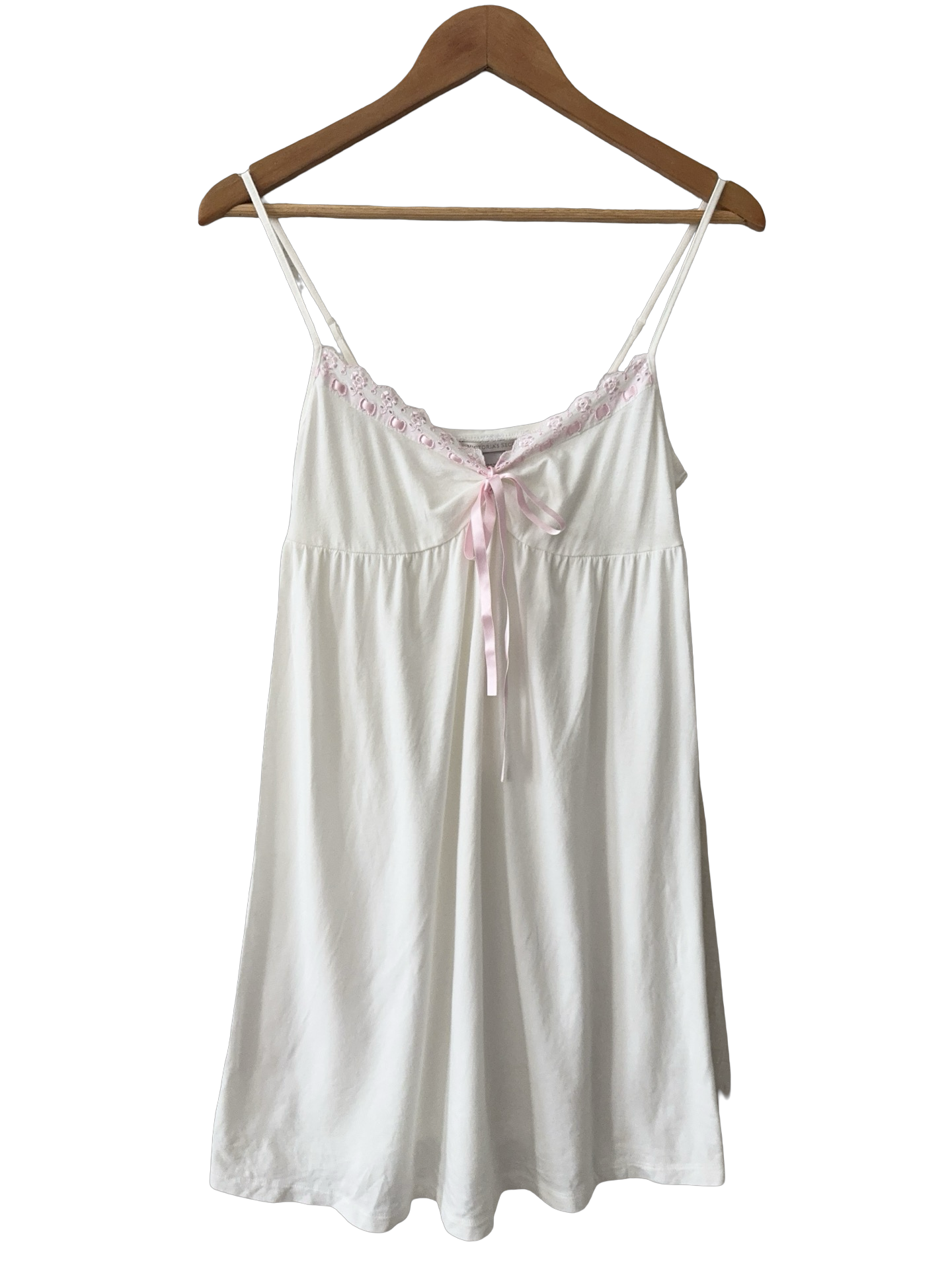 Vintage White And Pink Lace Slip Dress (M)