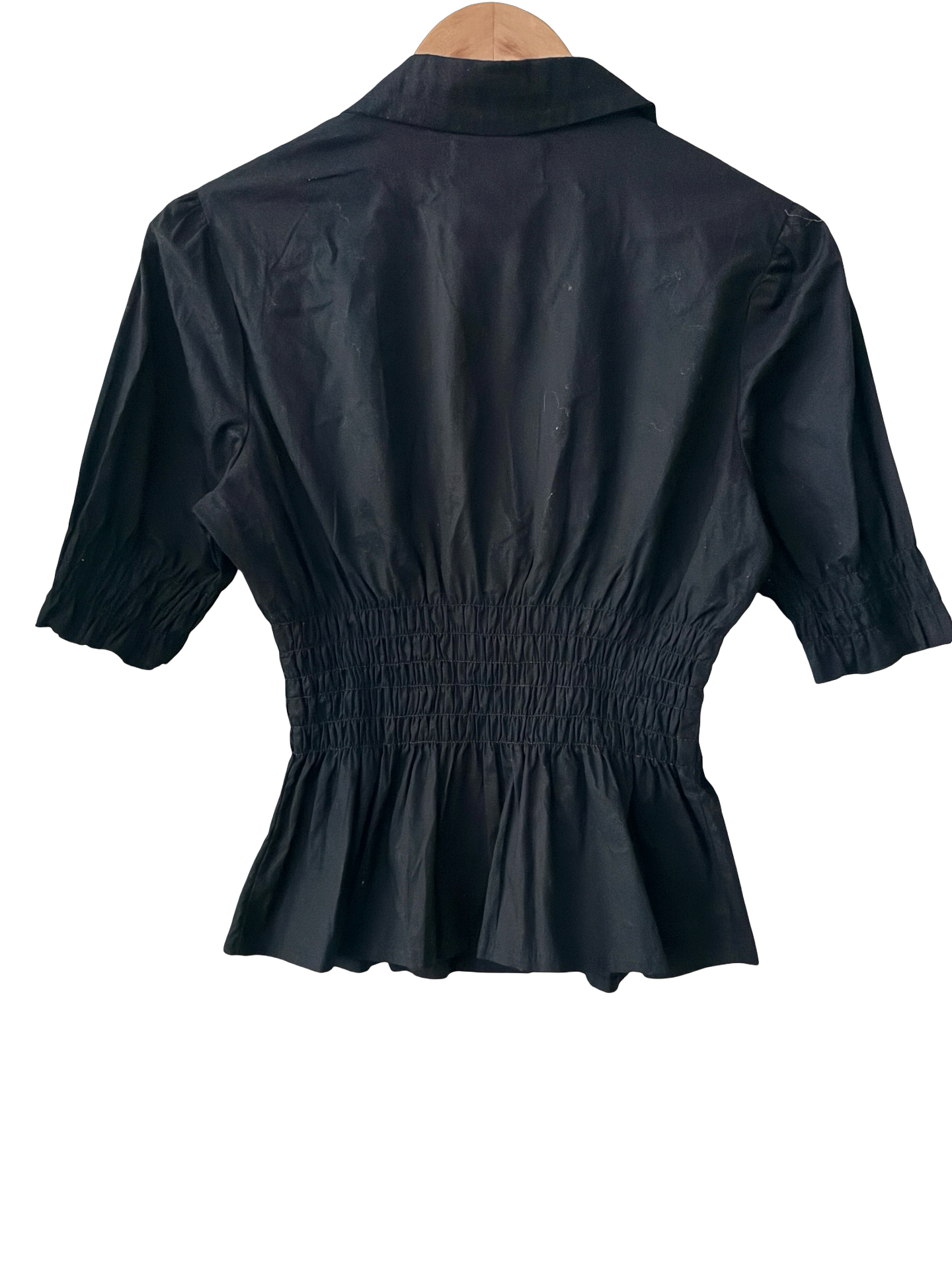 Vintage Y2K Downtown Cinched Cotton Blouse (M)