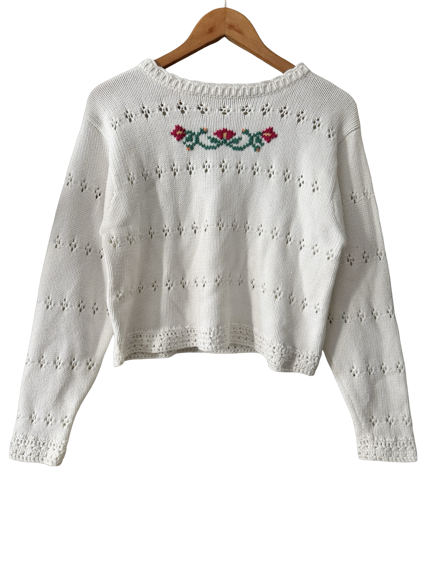 Vintage 90s Cottage Garden Cropped Knit (S-M)