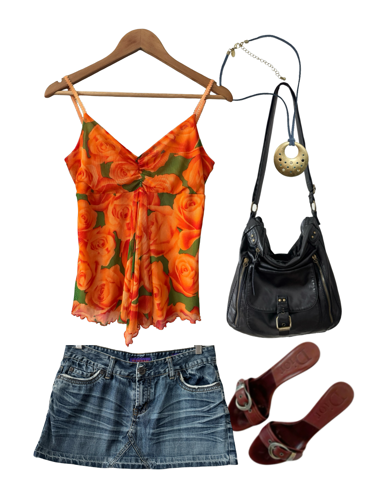 Vintage Y2K Sunset Rose Cami (M)