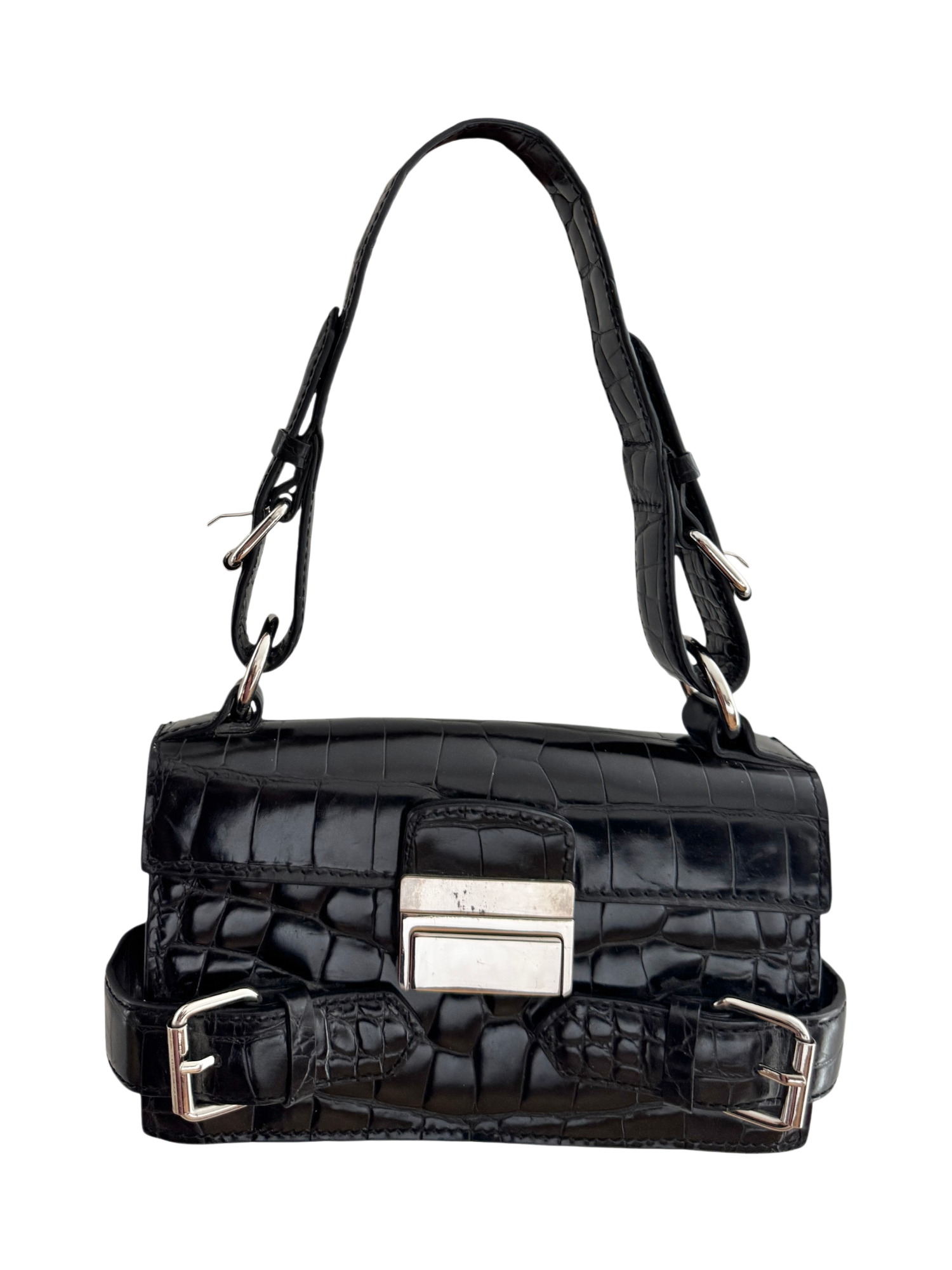 Vintage Y2K Cynthia Rowley Minimal Black Mini Shoulder Bag