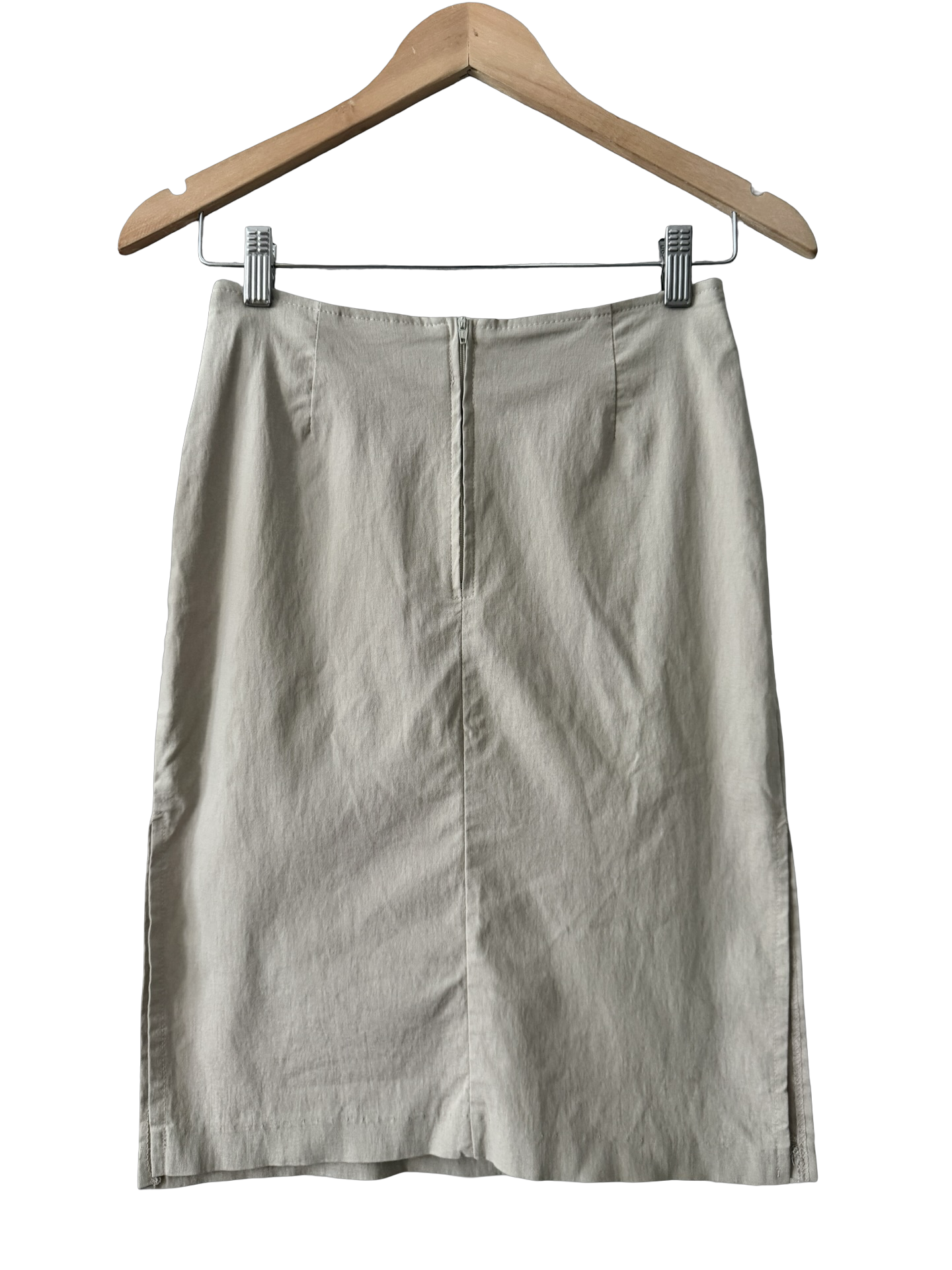 Vintage Y2K Pandora Oatmeal Stretch Midi Skirt (XS/S)