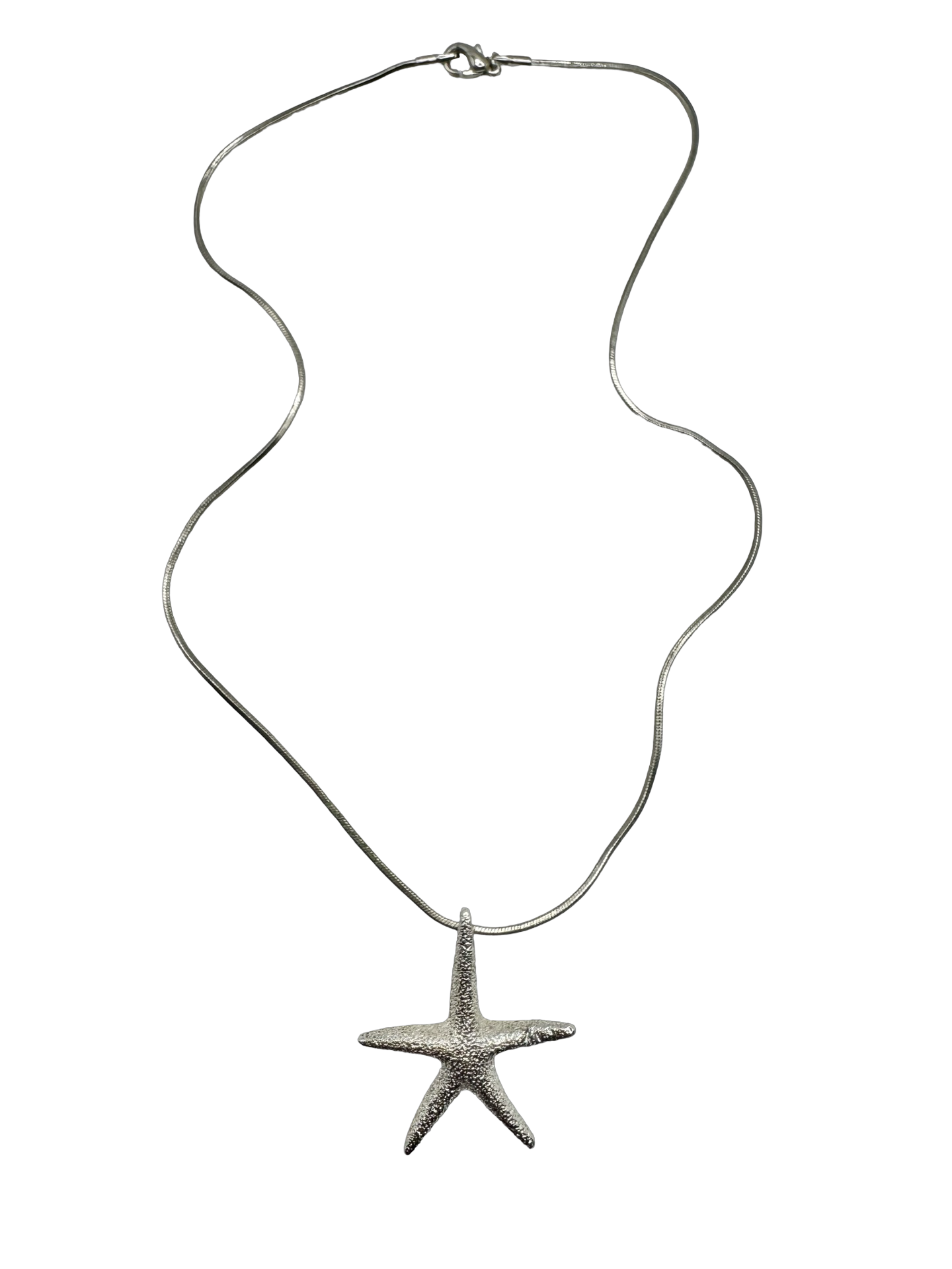 Vintage 90s Silver Starfish Pendant Necklace