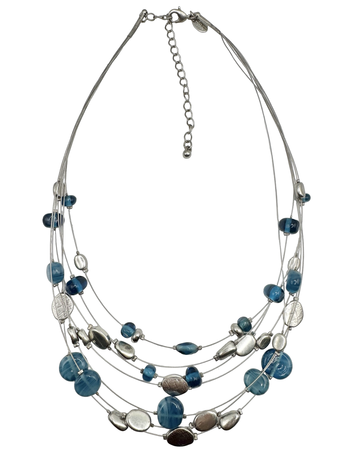 Vintage Y2K Ocean Blue Floating Bead Necklace