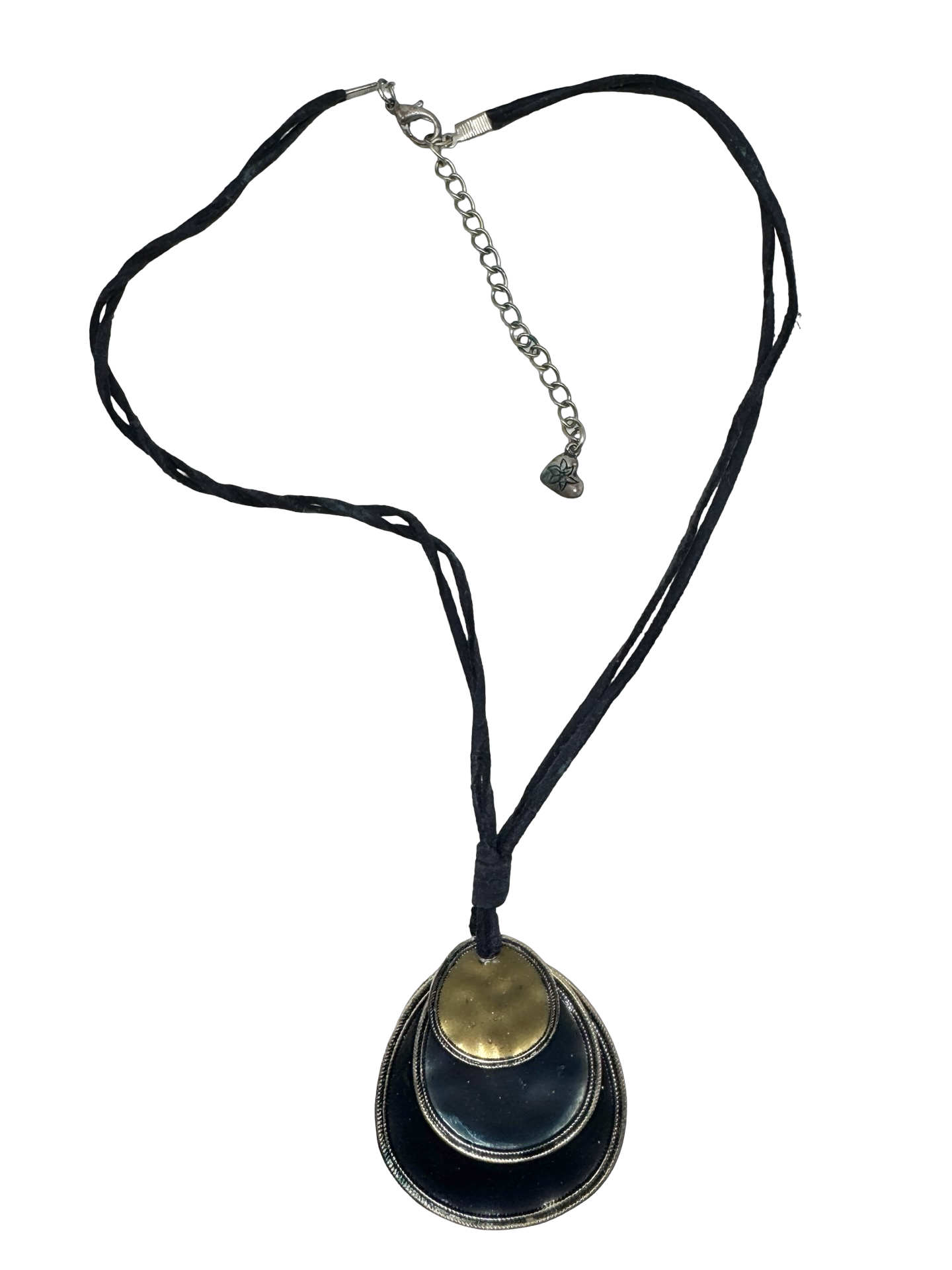 Vintage Parisian Boho Layered Disc Pendant Necklace
