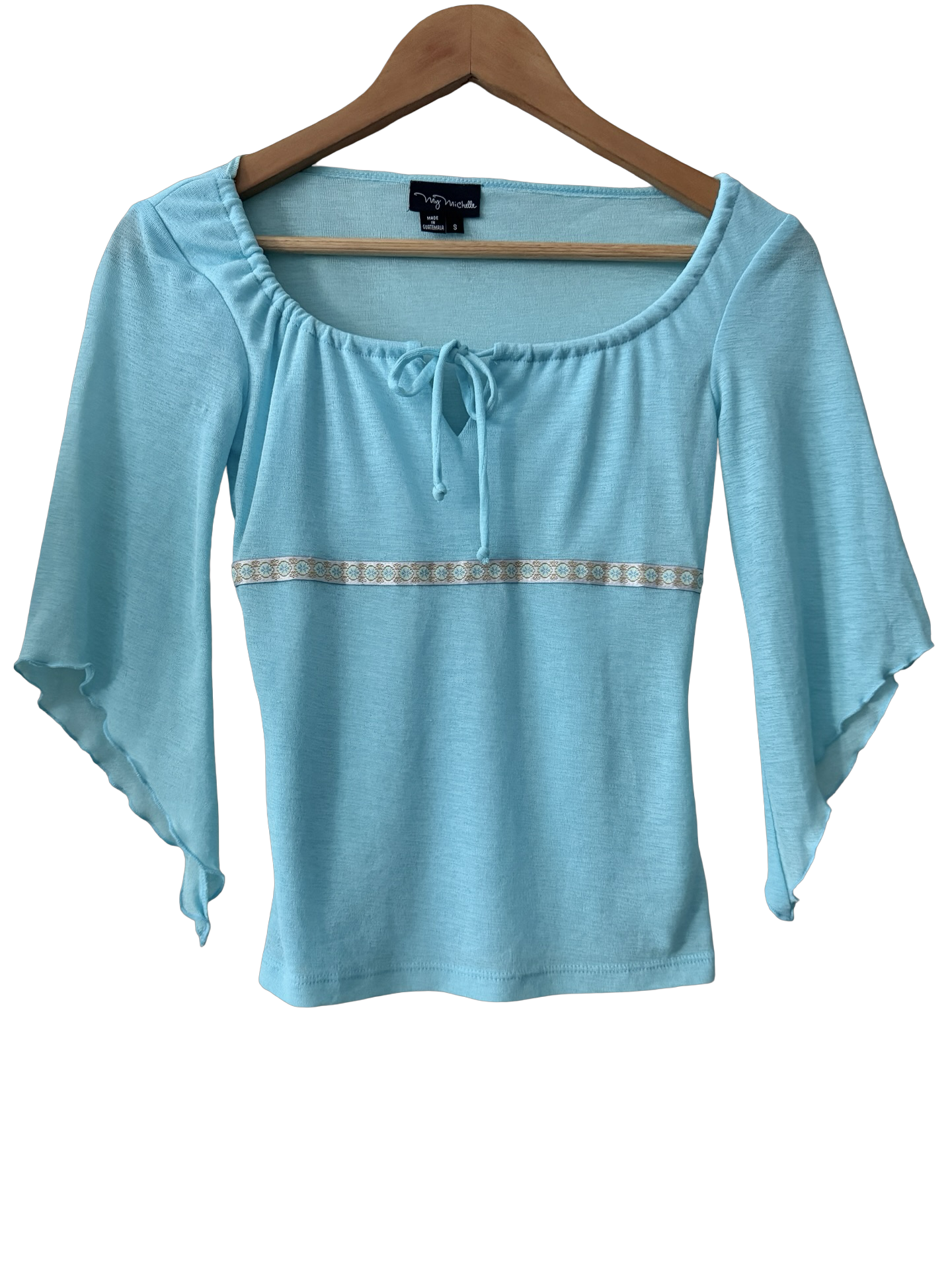 Vintage Y2K Mermaid Bell Sleeve Top (XS-S)