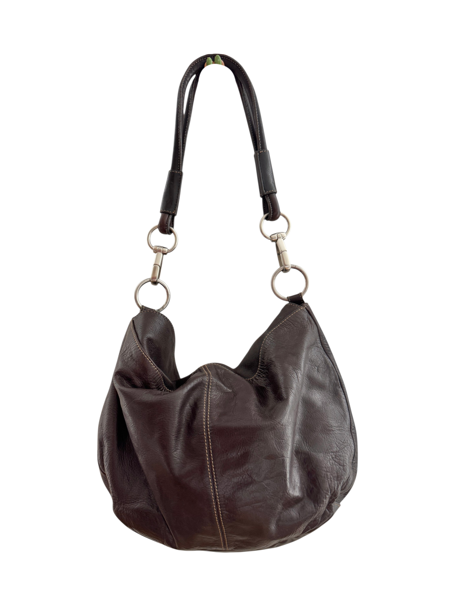 Vintage 90s Marco Vane Leather Slouch Tote Bag