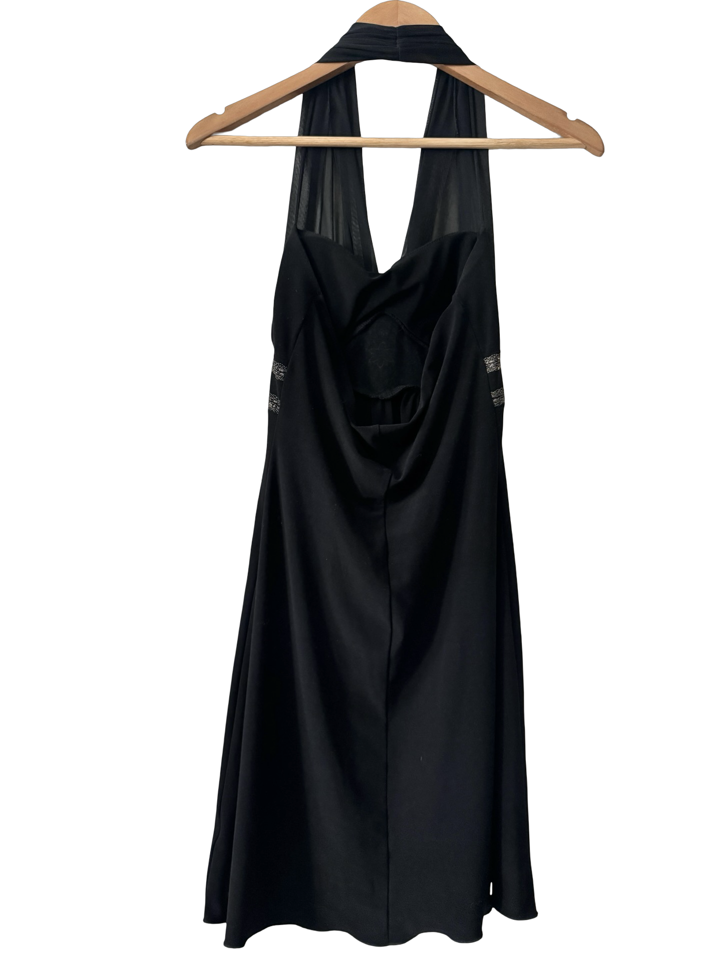 Vintage Y2K Midnight Goddess Halter Dress (Small/Medium)