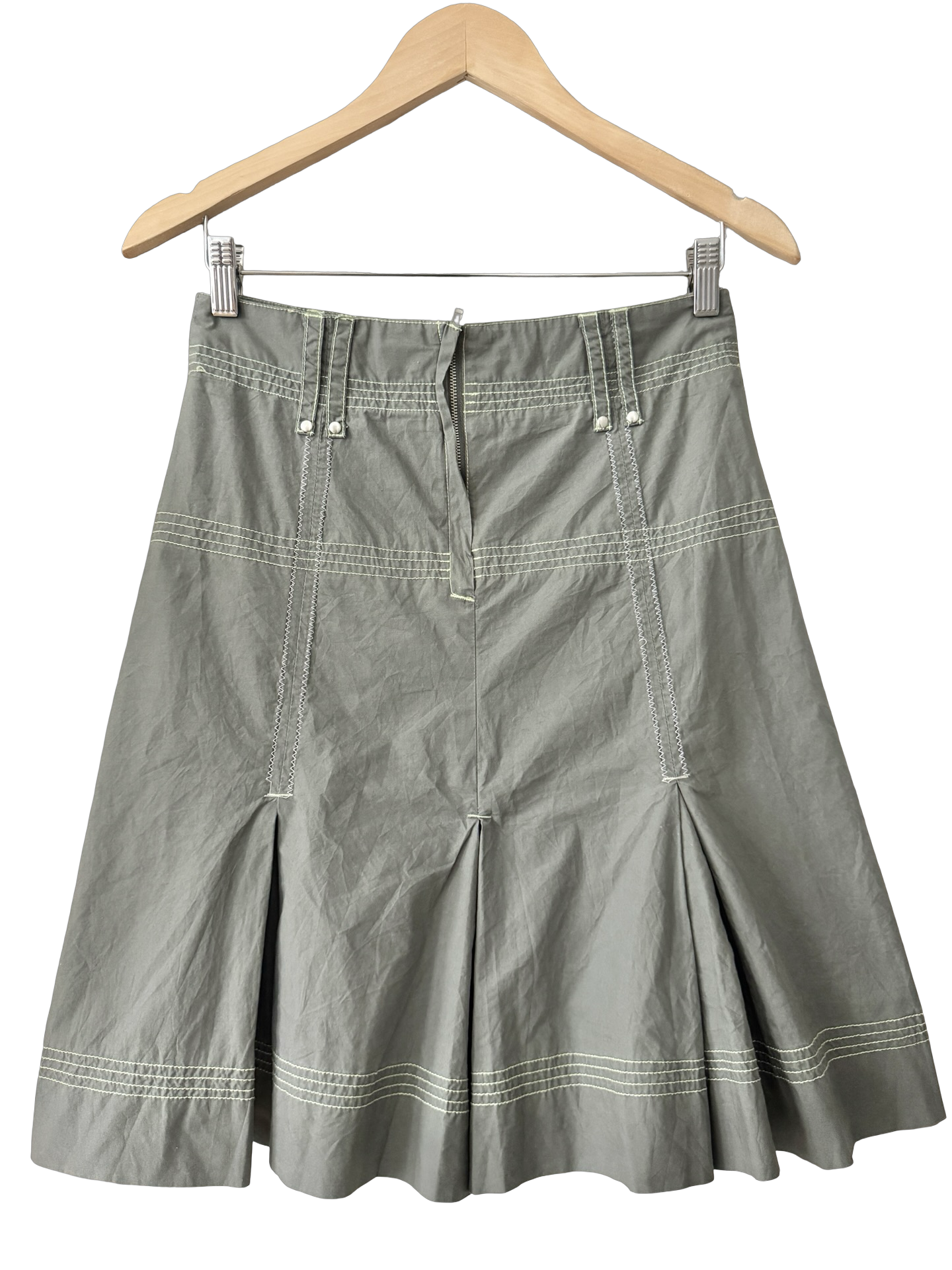 Vintage Y2K French Industrial Pleat Skirt (XS)