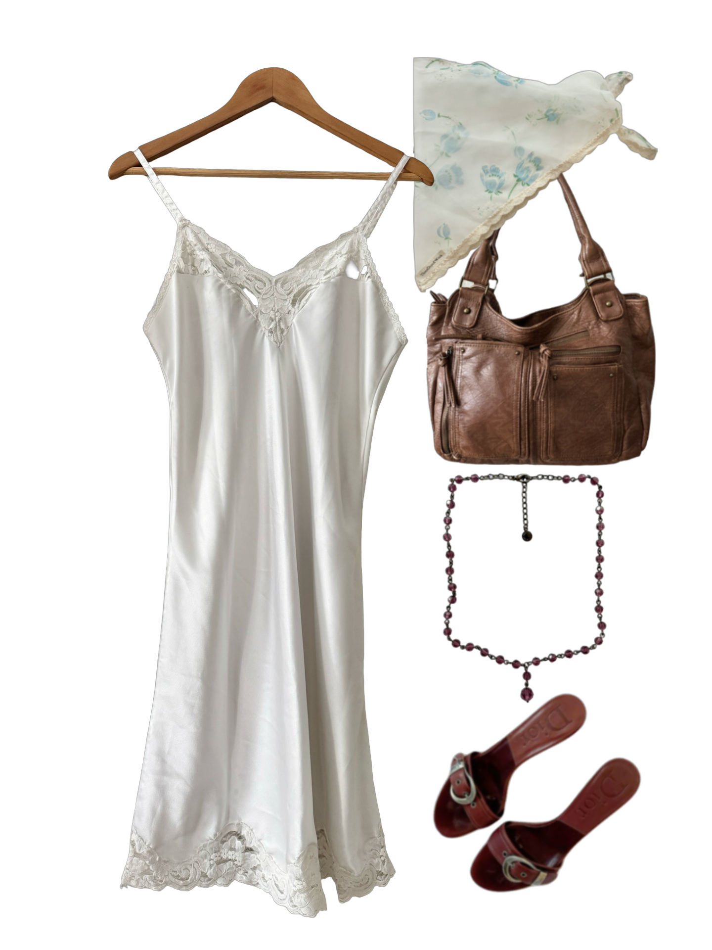 Vintage 90s Ivory Lace Slip (M)