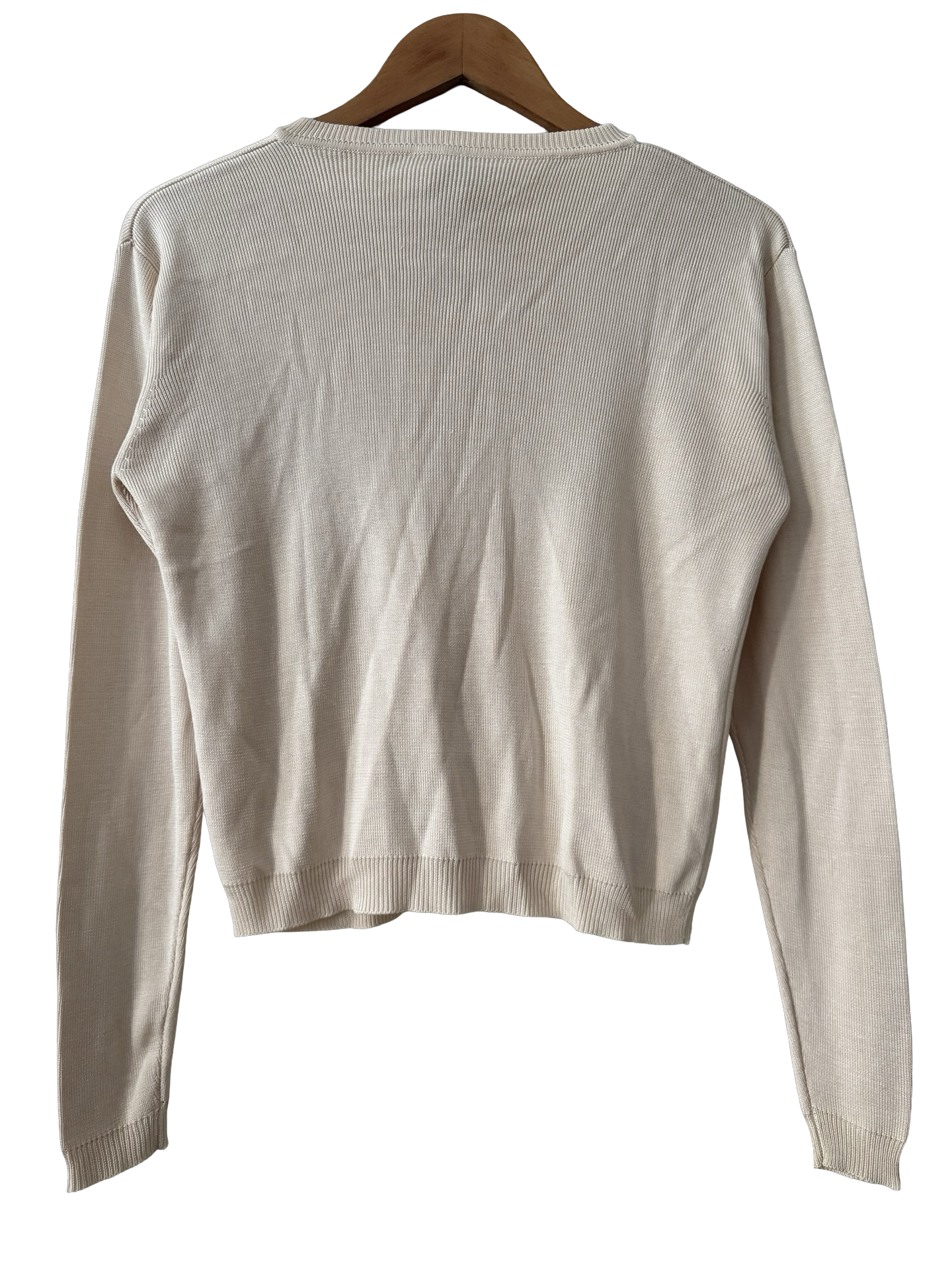 Vintage Y2K Vanilla Silk Cropped Cardigan (M)