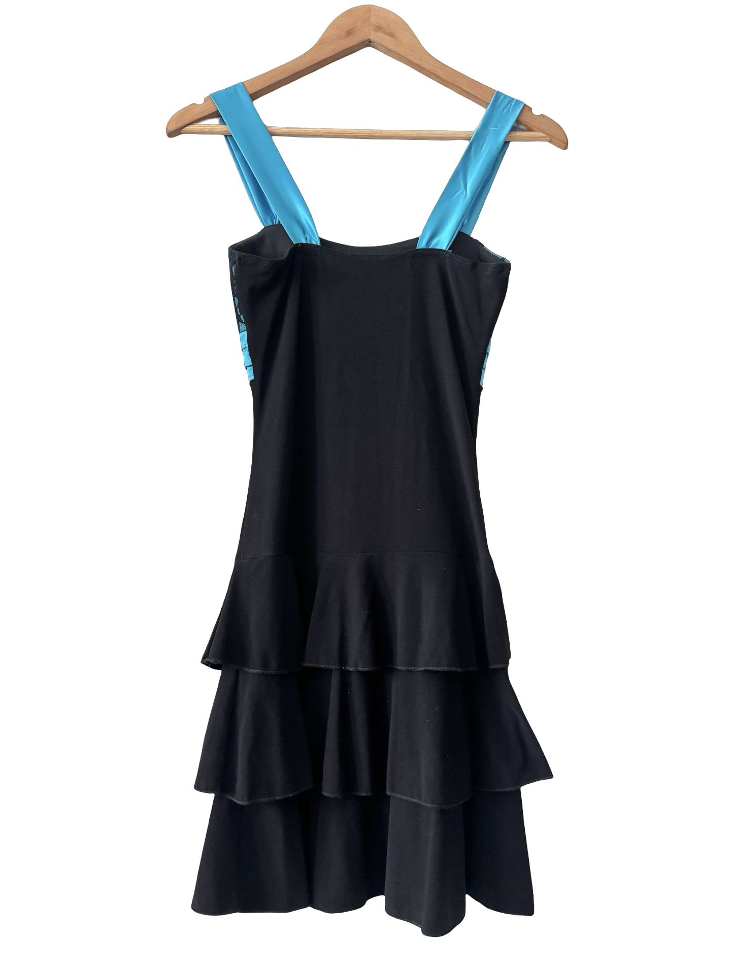 Vintage Y2K Electric Blue Lace Bust Tiered Dress (XS)