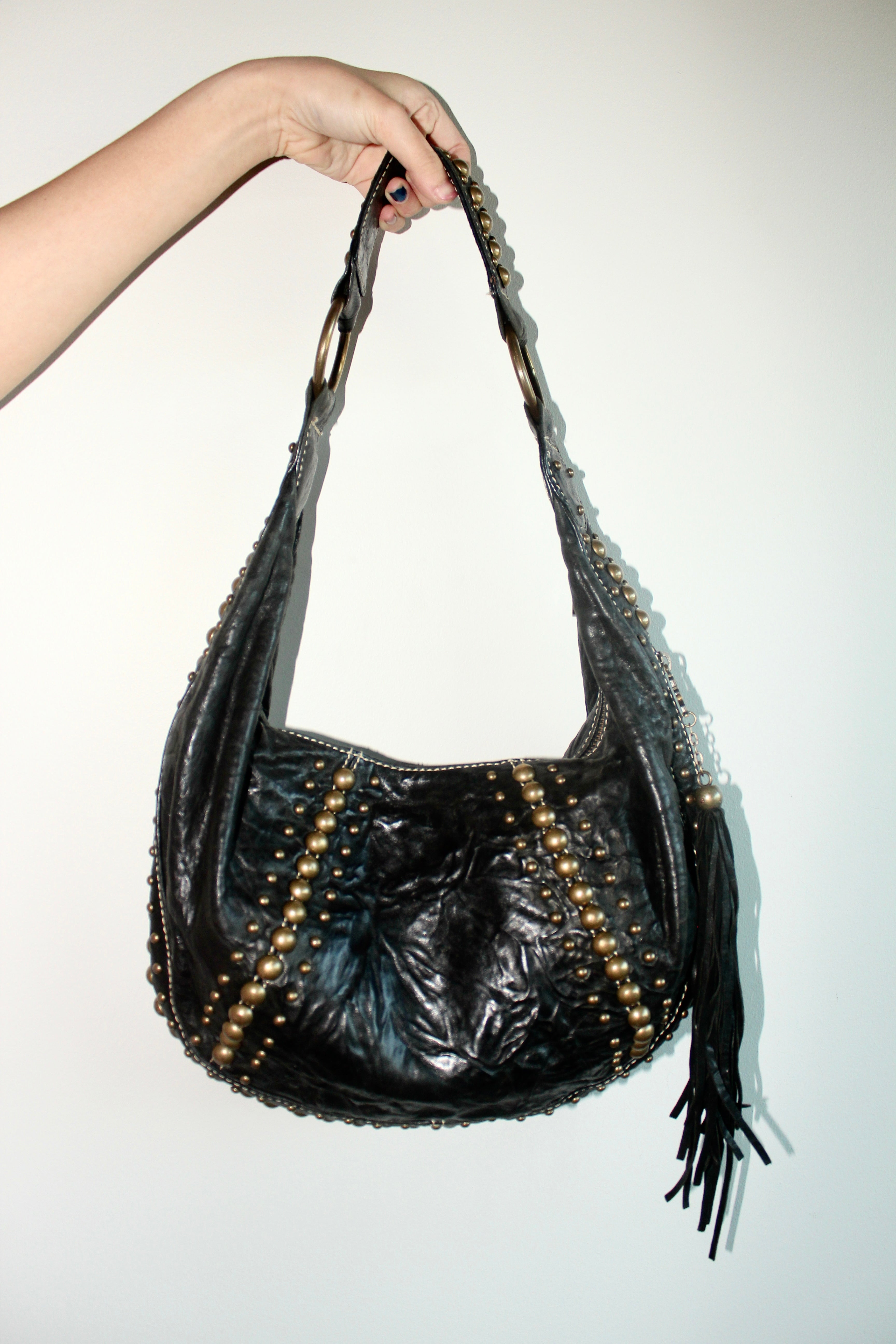 Vintage Studded Slouchy Biker Purse