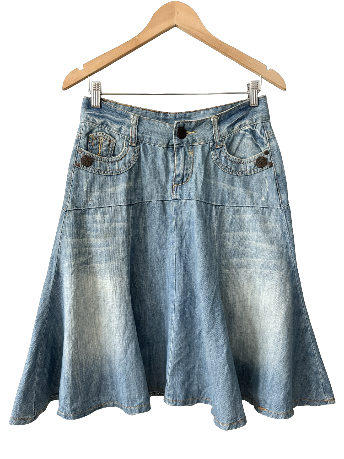 Vintage Y2K Denim Swing Skirt (S/M)
