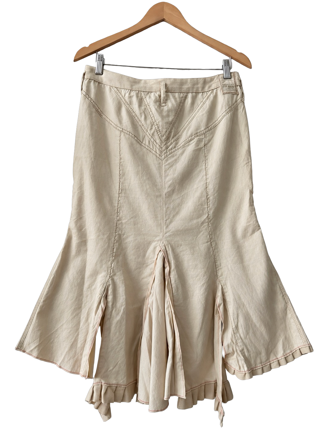 Vintage 90s French Porcelain Mermaid Midi Skirt (S/M)