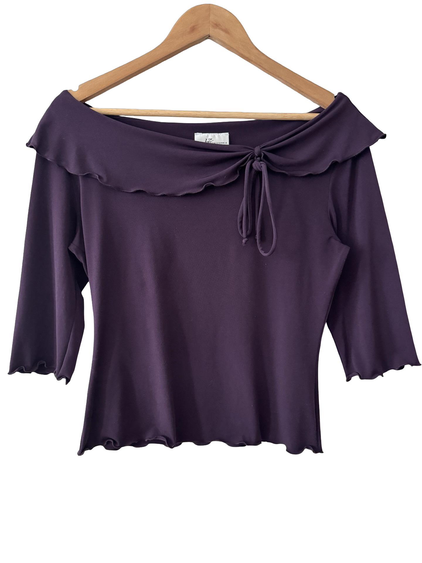 Y2K Plum Off-Shoulder Tie Top (L)