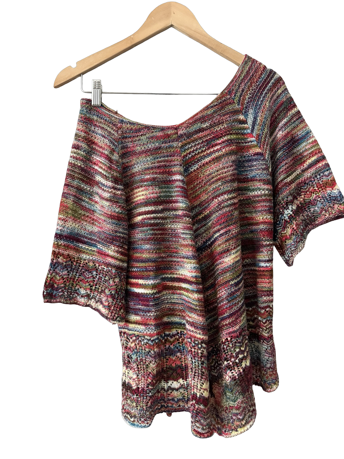 Vintage Y2K Rainbow Knit Artisan Top (M-L)