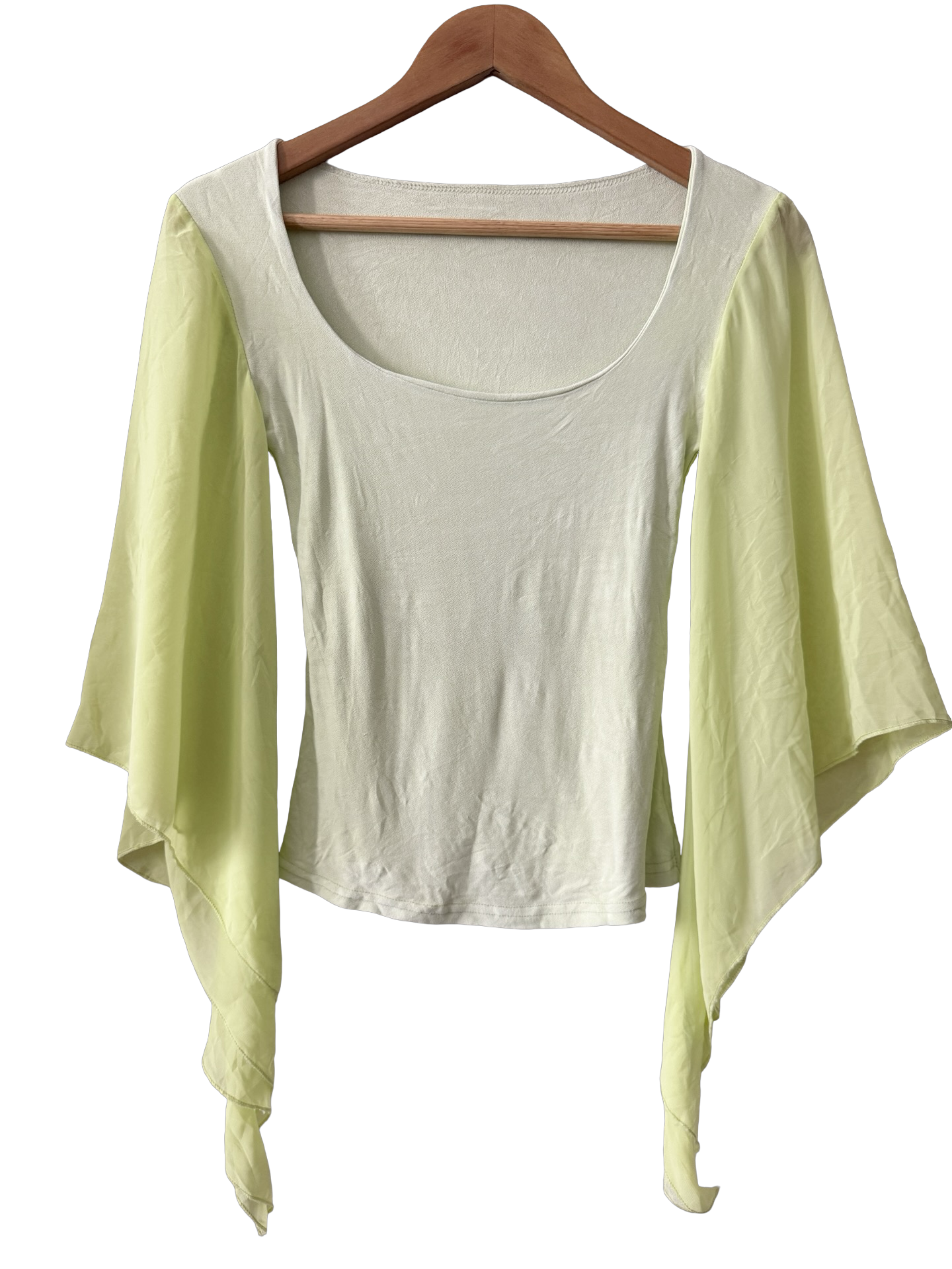 Vintage Y2K Lime Sorbet Flared Sleeve Indie Top (S/M)