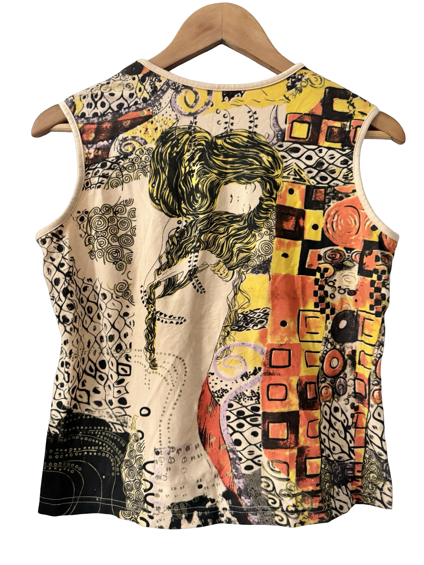 Vintage Y2K Art Nouveau Portrait Print Tank (L)