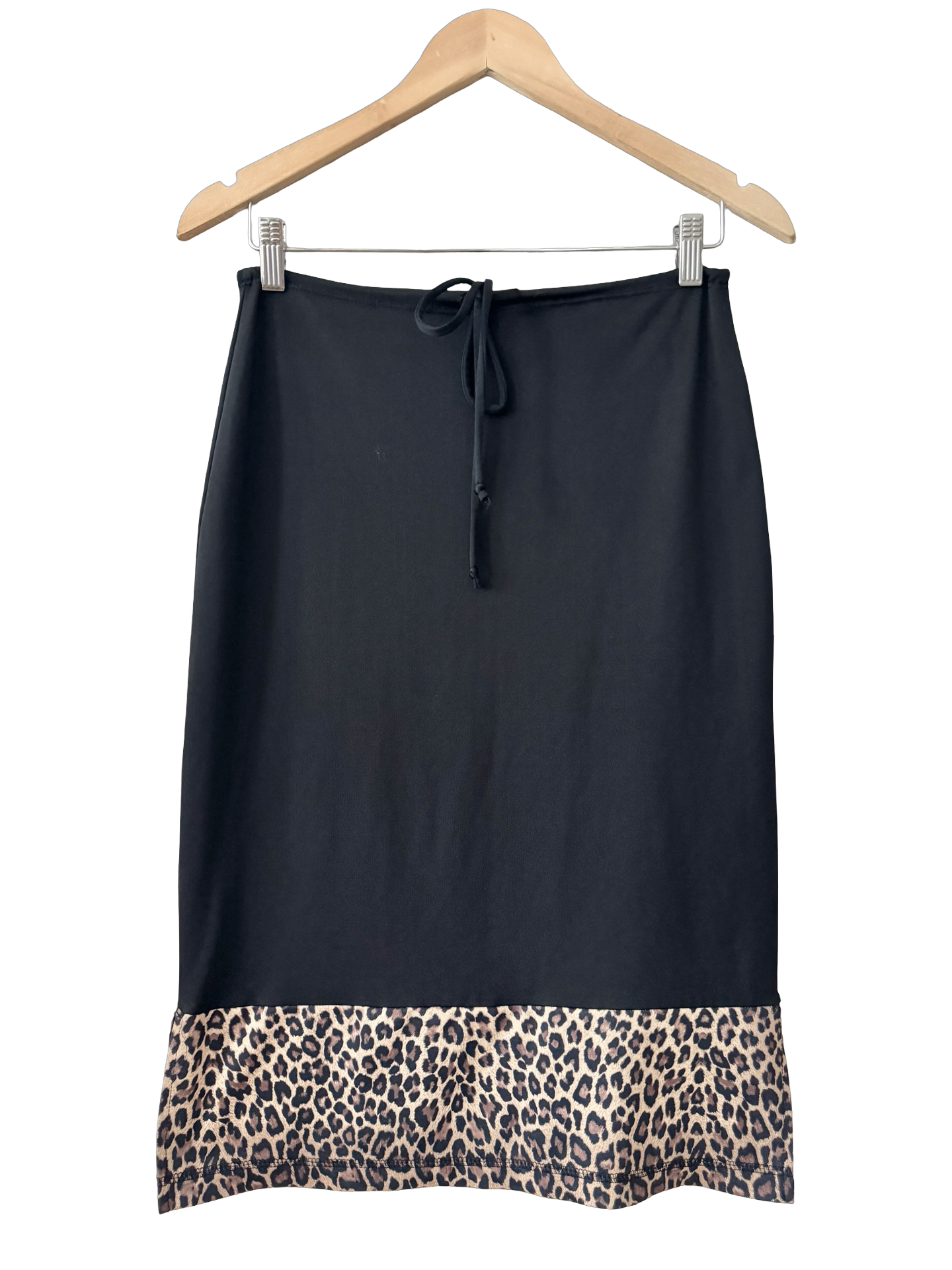 Vintage Y2K Leopard Trim Midi Skirt (S-M)